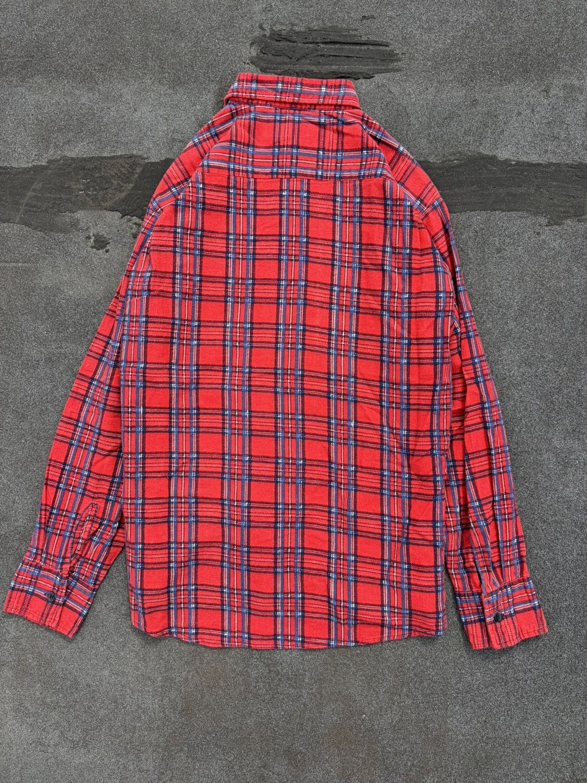Vintage Vintage Red Plaid Flannel Shirt 90s Grunge Distress Workwear Size US L / EU 52-54 / 3 - 4 Thumbnail