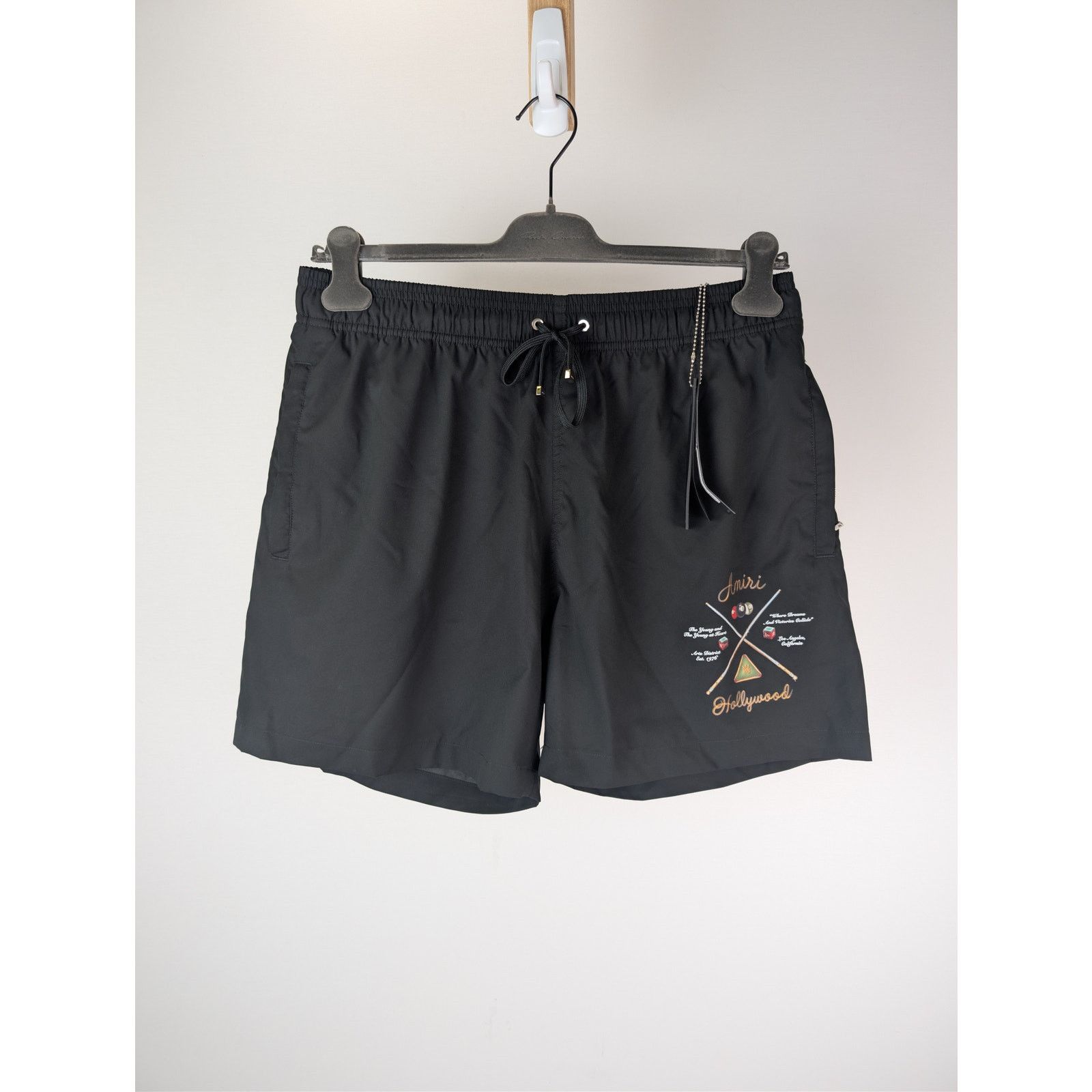 Amiri o1rshd1 Pool Cue Swim Trunk Shorts in Black Size US 36 / EU 52 - 1 Thumbnail