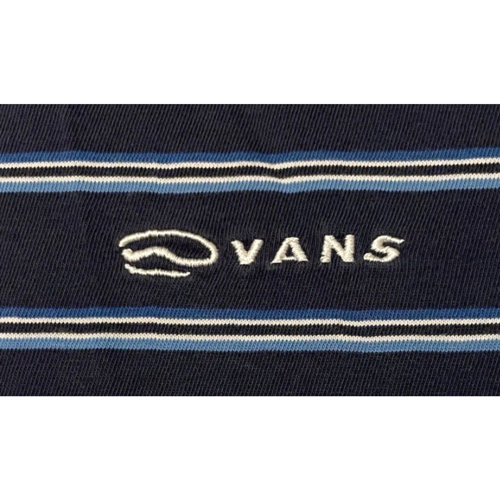 Quiksilver Vtg Vans Shoes Faded Striped Polo Shirt XL Skate Rowley Es Emerica Surf 90s Y2K Polo Shirt X L Striped Blue 90s Surf Skate Mens Size US XL / EU 56 / 4 - 2 Thumbnail