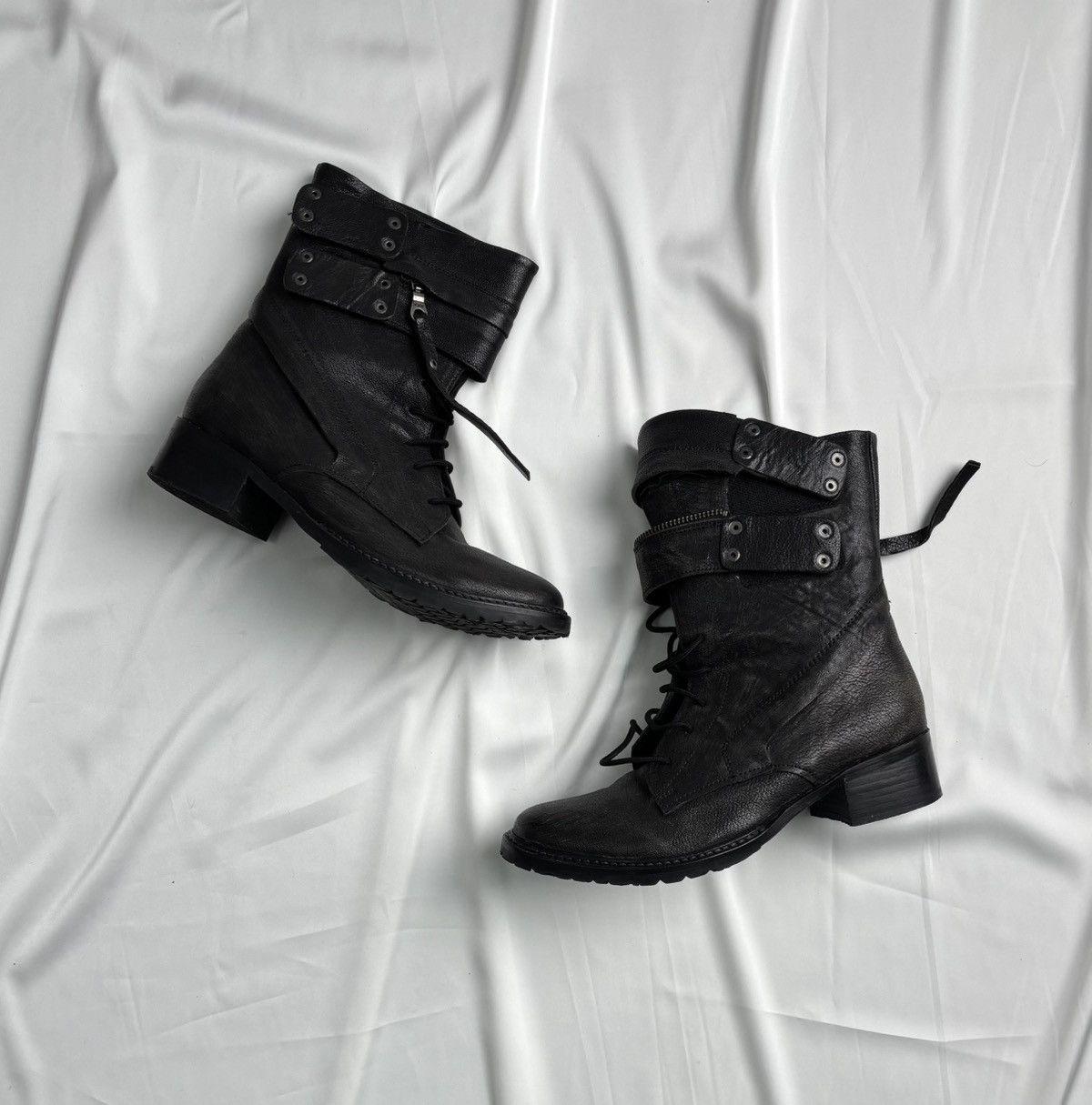Other Leather belted asymmetrical zip boots Size US 8 / IT 38 - 1 Thumbnail