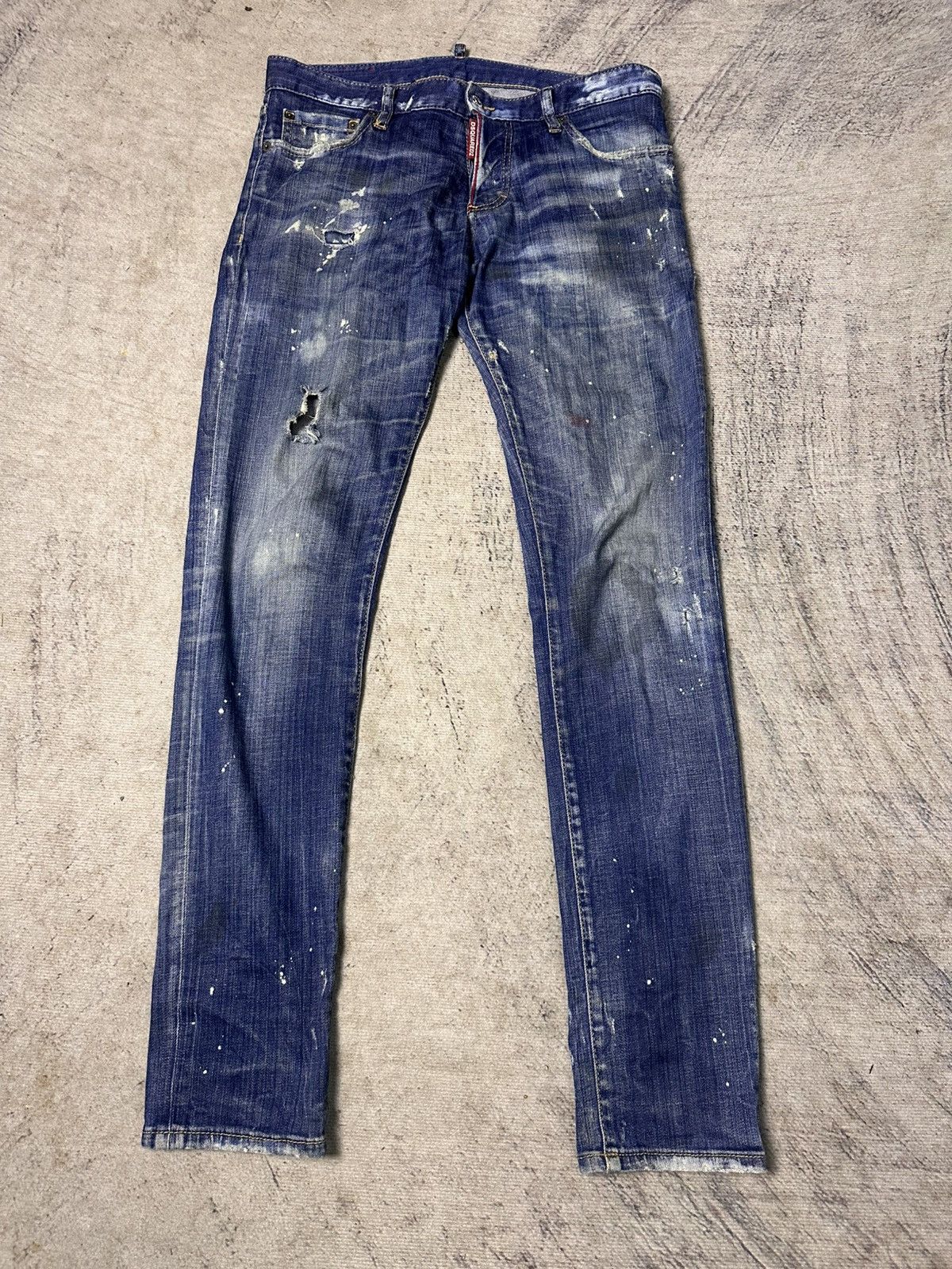 Dsquared2 Dsquared2 Distressed Paint Splatter Denim Size US 33 - 3 Thumbnail