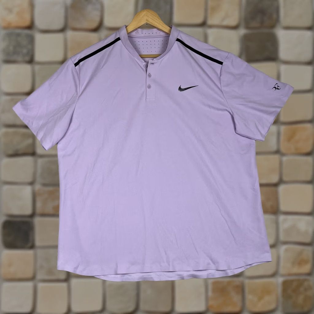 Nike Nike RF Polo Henley Shirt 2XL Tennis Mens Purple Shirt Logo 2017 Shanghai Basel RF Final Tennis Size US XXL / EU 58 / 5 - 1 Thumbnail