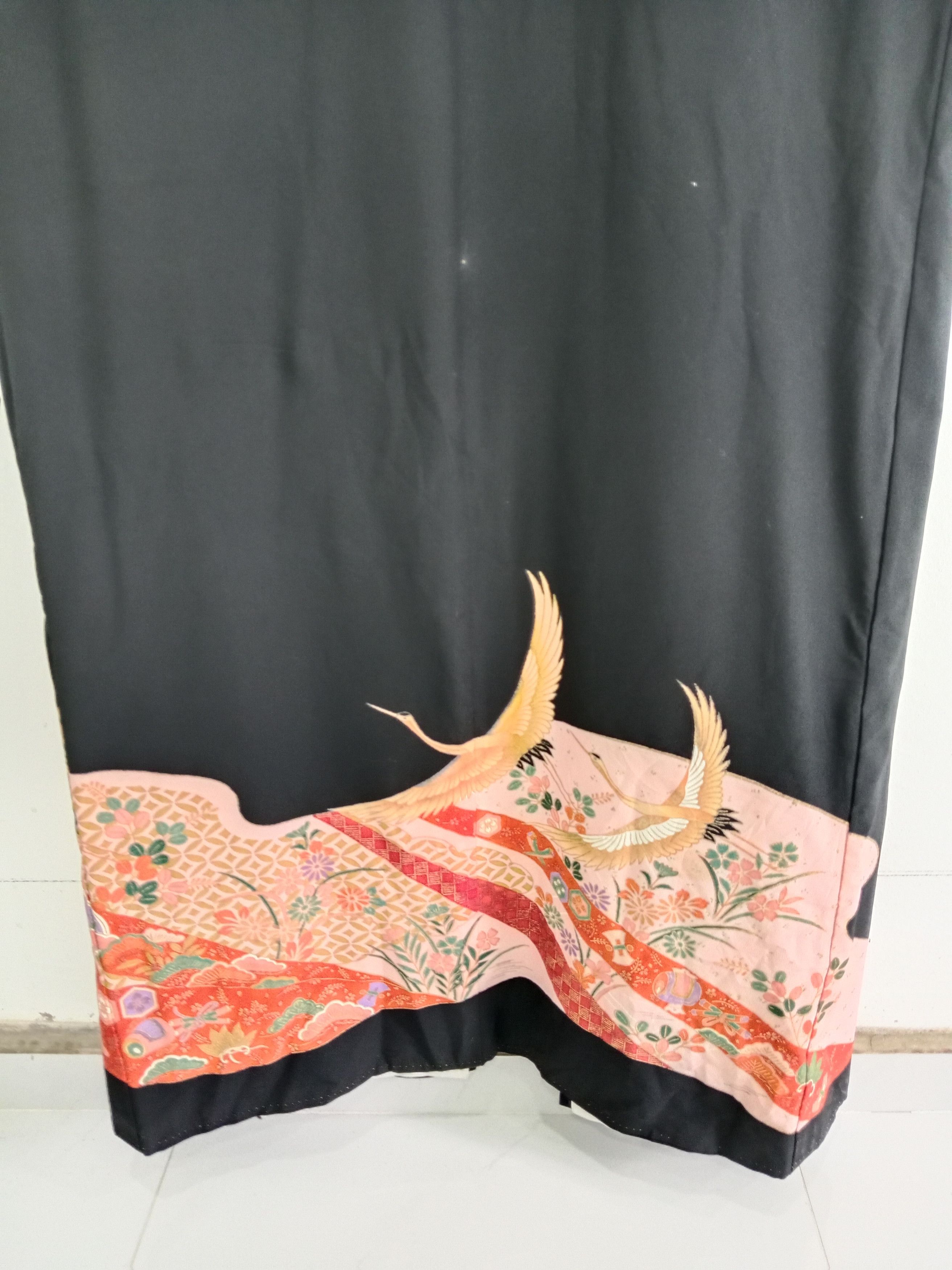 Komono Vintage Yukata Furisode Tomesode Kimono Japanese Traditional Size L / US 10 / IT 46 - 9 Thumbnail