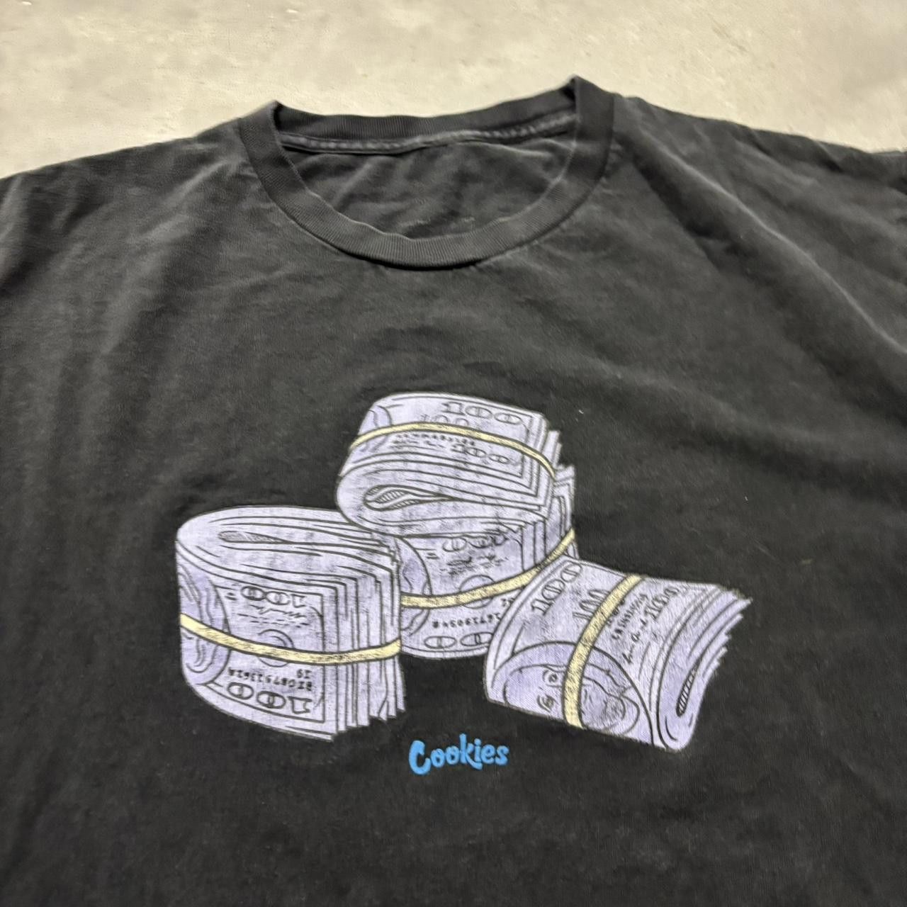 Japanese Brand × Vintage Crazy Vintage Y2K/2000s Faded Black Cookies Streetwear Skater Graphic Tee! Size US L / EU 52-54 / 3 - 2 Thumbnail