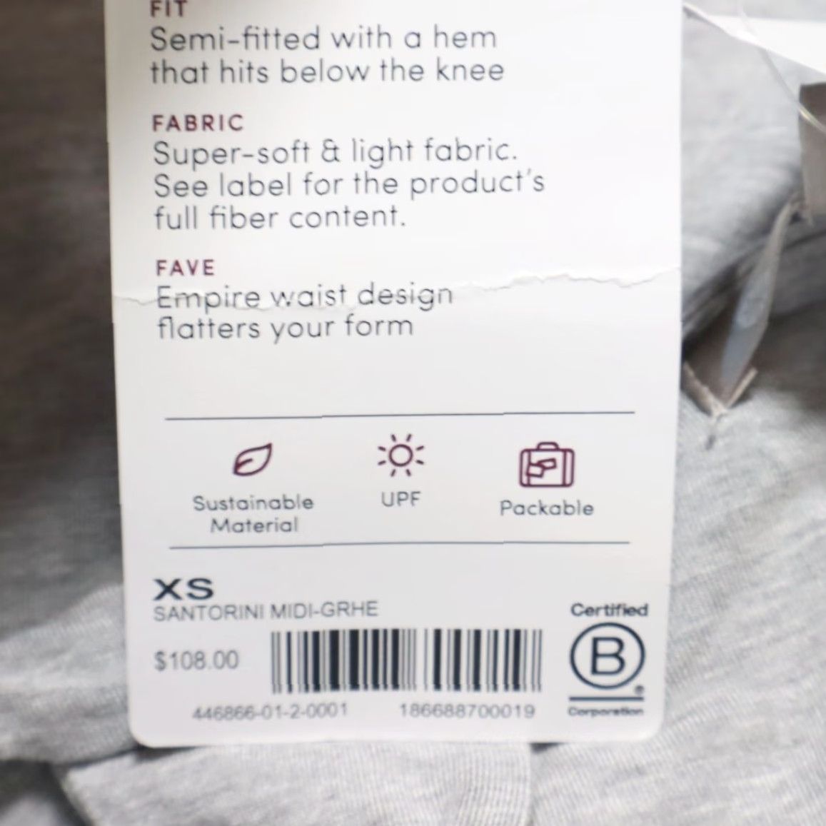 Athleta Athleta Dress Women XS Santorini Midi Modal Solid Gray Size XS / US 0-2 / IT 36-38 - 7 Thumbnail