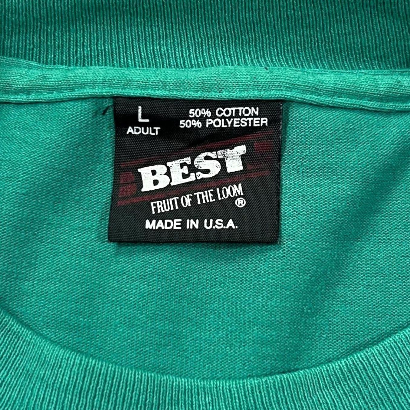 Fruit Of The Loom Vintage St. Thomas US Virgin Islands Souvenir Graphic Single Stitch T-Shirt L Tee Mens Teal Green 1990s United States Fruit of the Loom Shirt Size US L / EU 52-54 / 3 - 5 Thumbnail