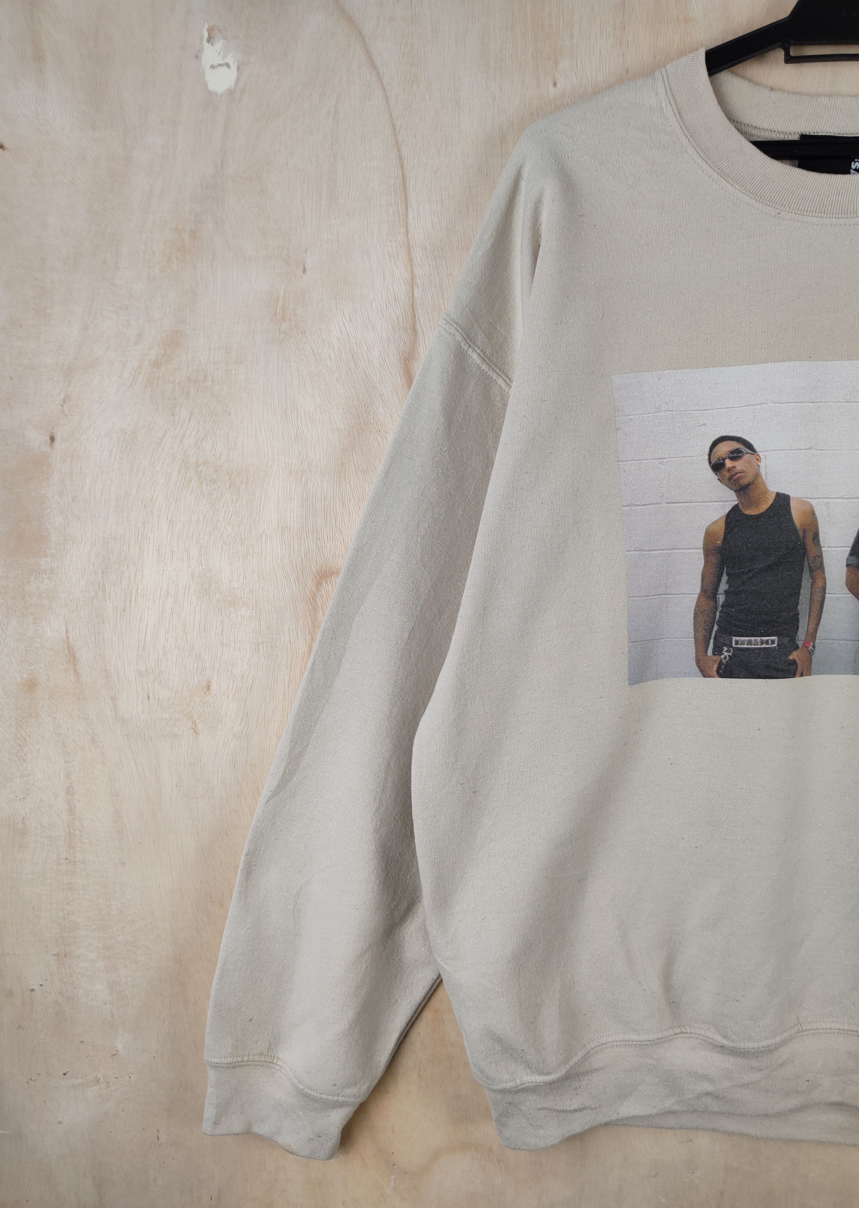 Japanese Brand Offsafety band Light Brown Sweatshirts #S2560 Size US L / EU 52-54 / 3 - 4 Thumbnail