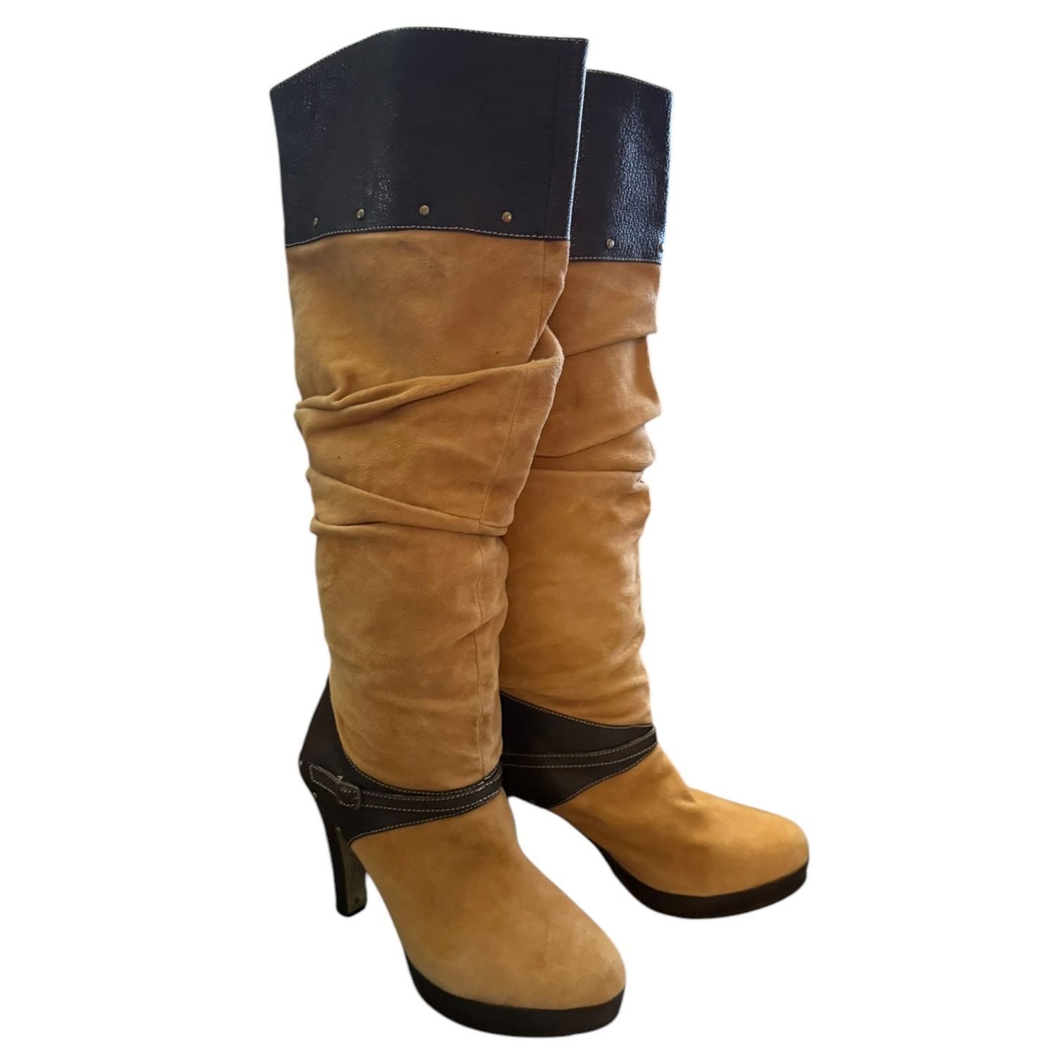 Other Shane & Shawn Tall Brown Suede PullOn High Heel Boots Size 9 Size US 9 / IT 39 - 1 Thumbnail