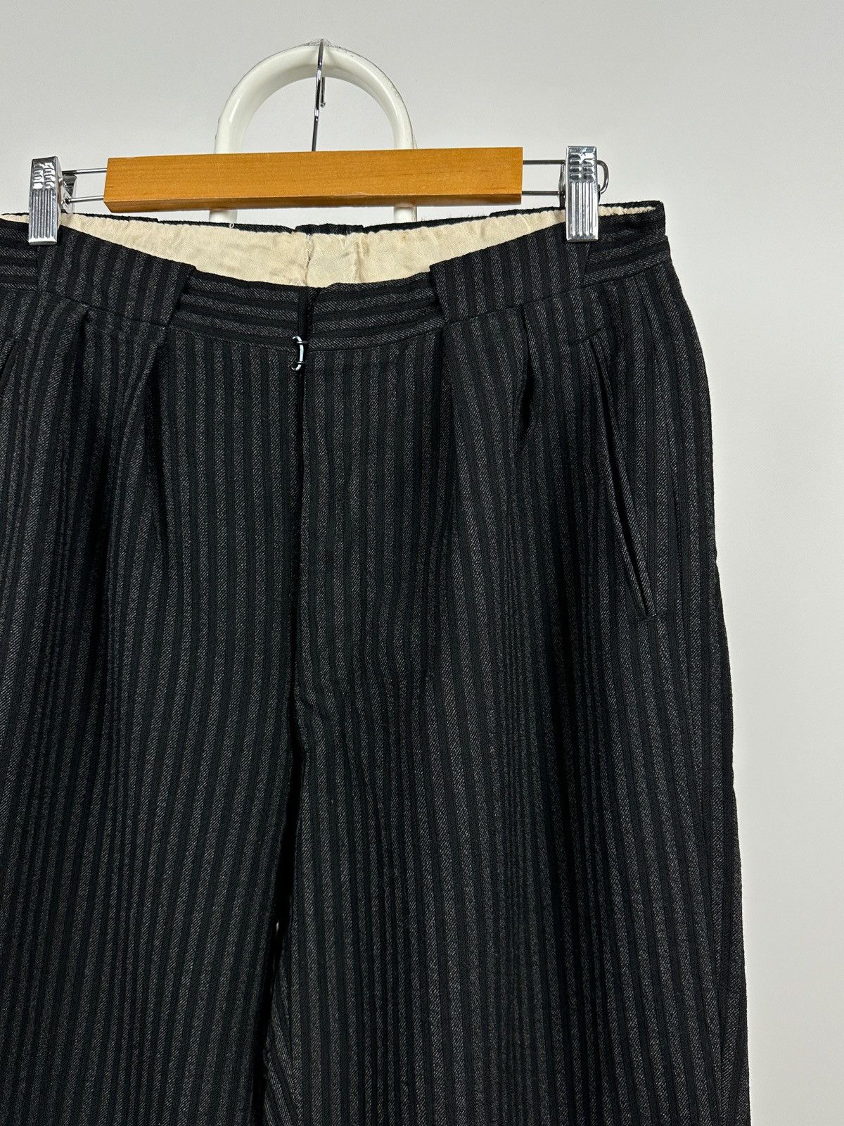 Vintage 1930-50s Antique European Work High Waist Wool Trousers Size US 30 / EU 46 - 5 Thumbnail