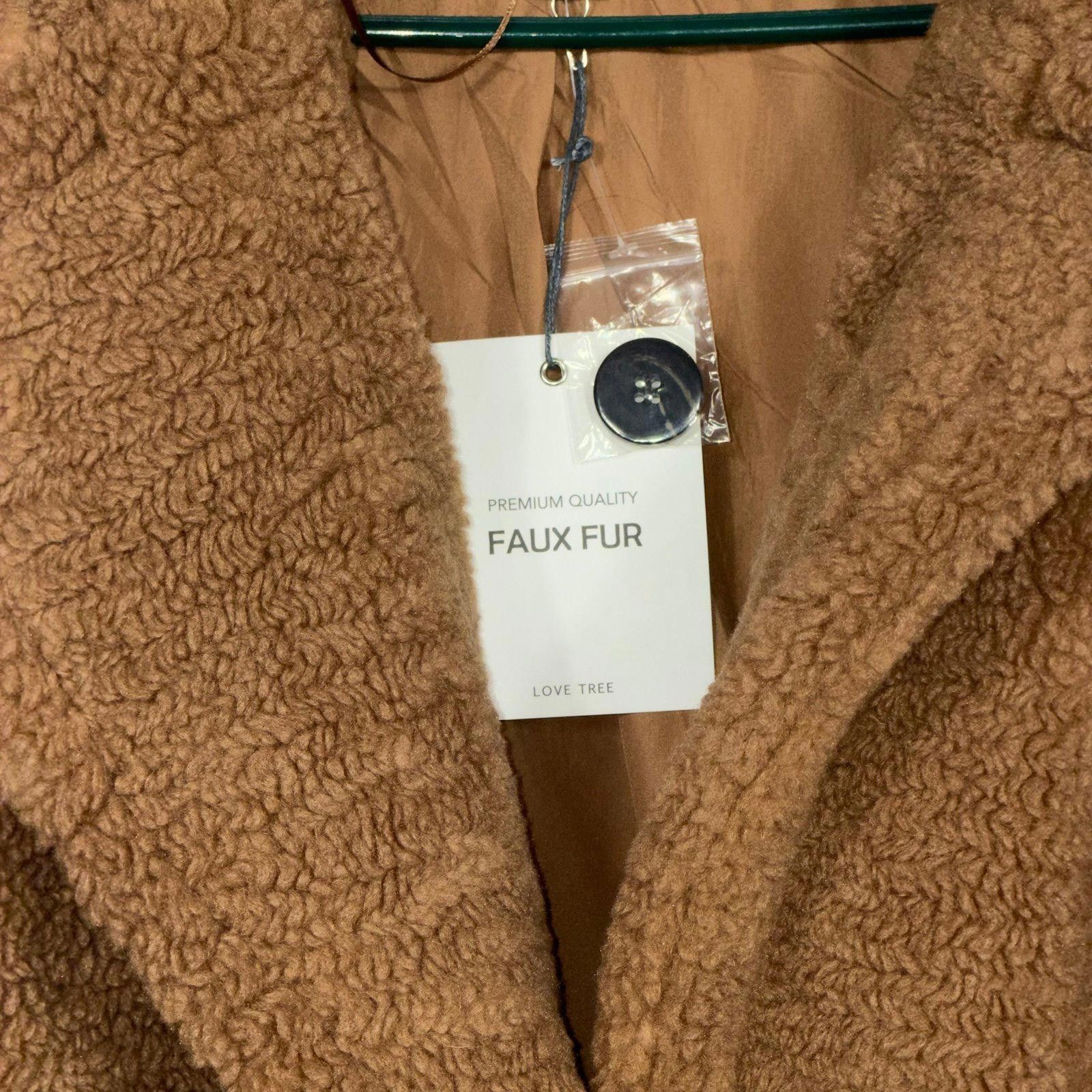 Other Love Tree Faux Fur Teddy Coat Medium NWT Size M / US 6-8 / IT 42-44 - 3 Thumbnail