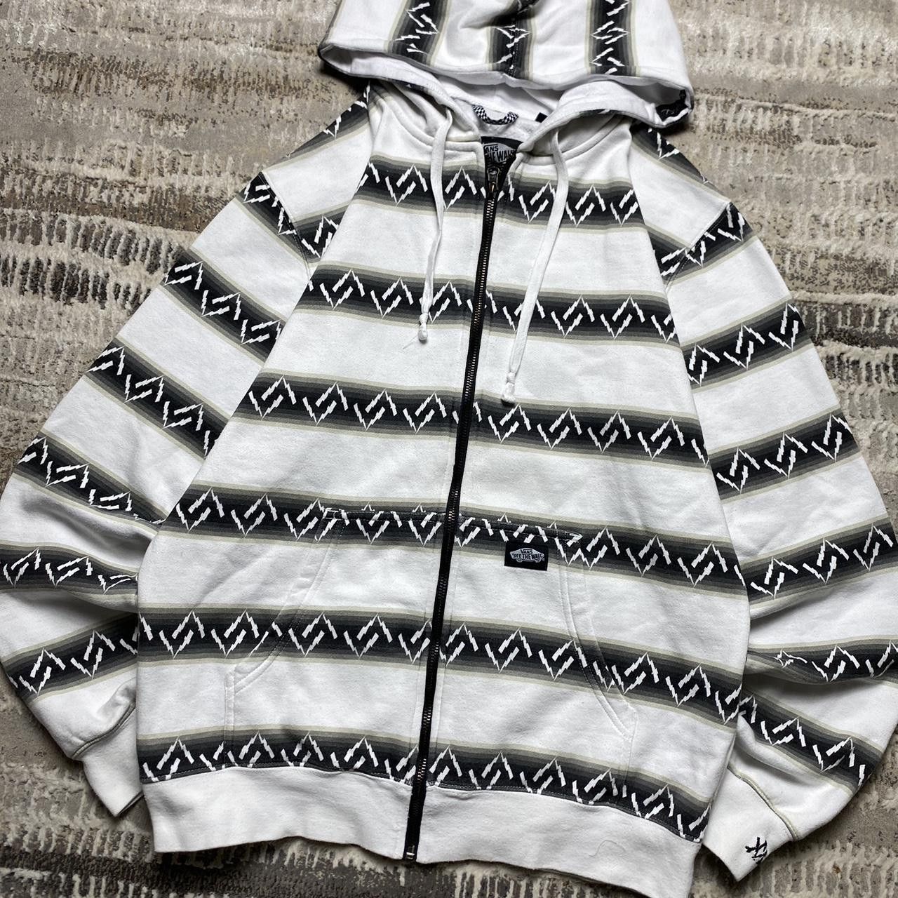 Vans 00s Vans Pattern Zip Hoodie White/Black S Size US S / EU 44-46 / 1 - 2 Thumbnail