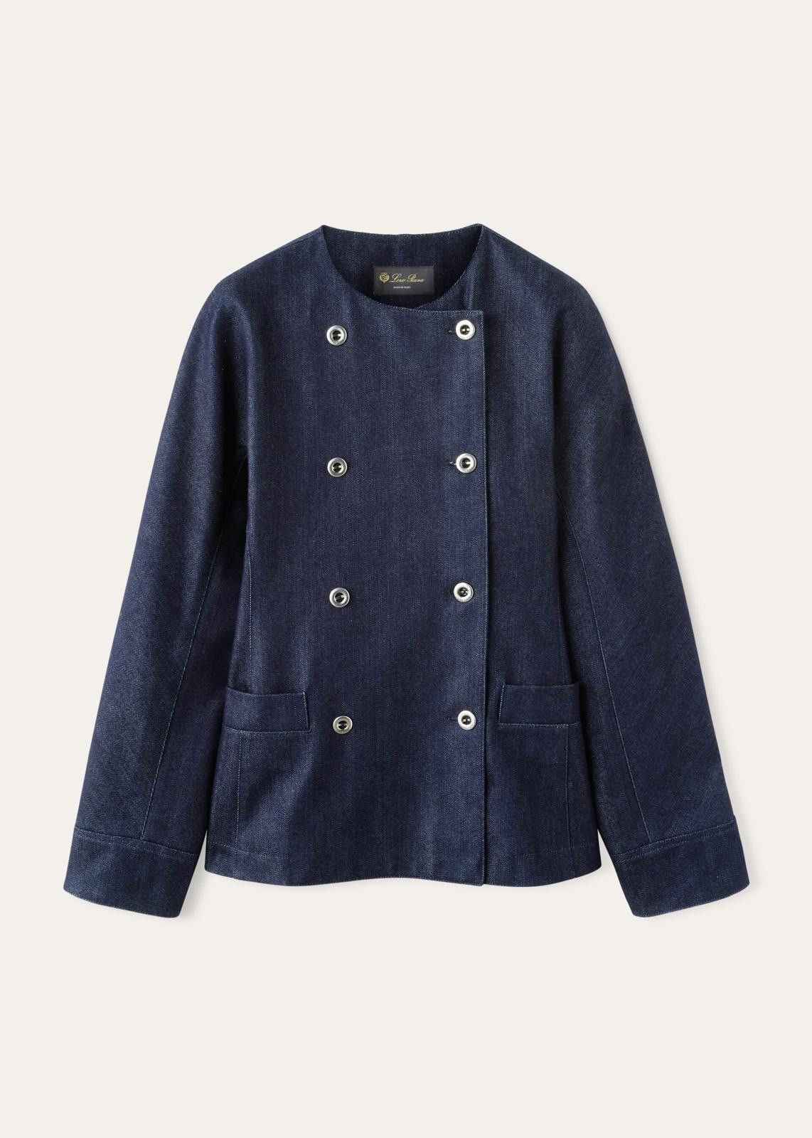 o1srvl11e0125 FAN7073 Denim Jacket in Navy Blue