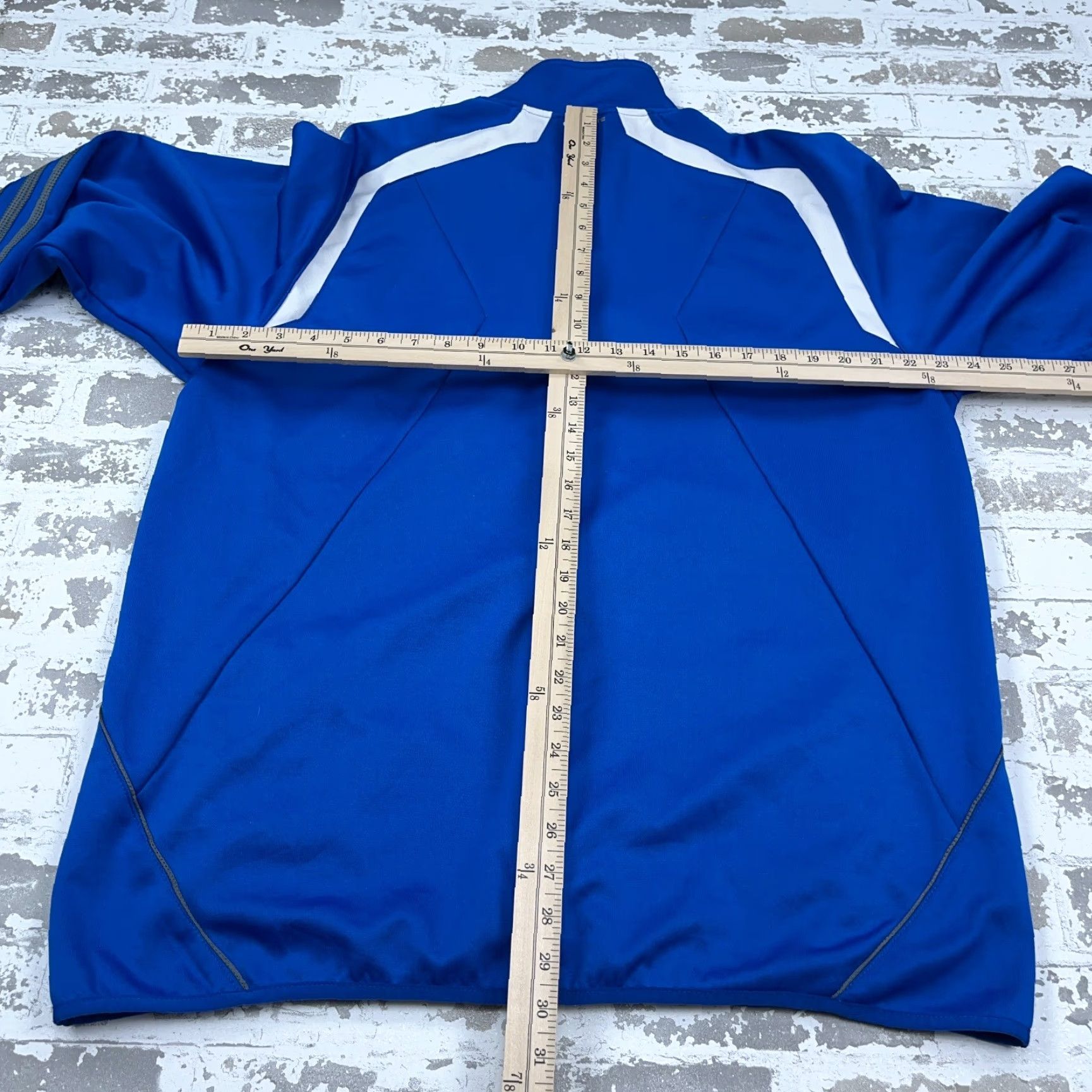 Adidas Adidas Track Jacket Men 2XL Royal Blue Gray Full Zip Sweatshirt Warm Up Run Shirt Jacket Size US XXL / EU 58 / 5 - 7 Thumbnail