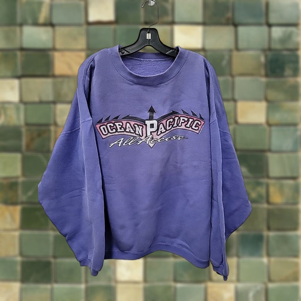 Ocean Pacific VINTAGE Ocean Pacific Sweatshirt Long Sleeve Pullover Men XL Purple Size US XL / EU 56 / 4 - 1 Thumbnail