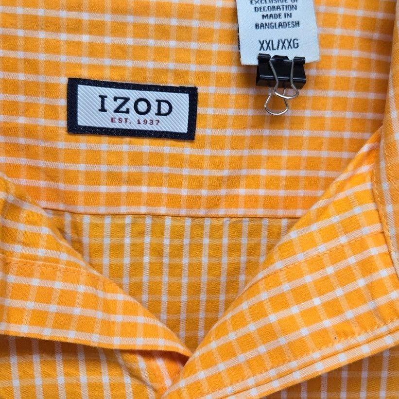 Izod IZOD Mens 2XL Cotton Plaid Button Down Shirt w Front Pocket Size US XXL / EU 58 / 5 - 4 Thumbnail