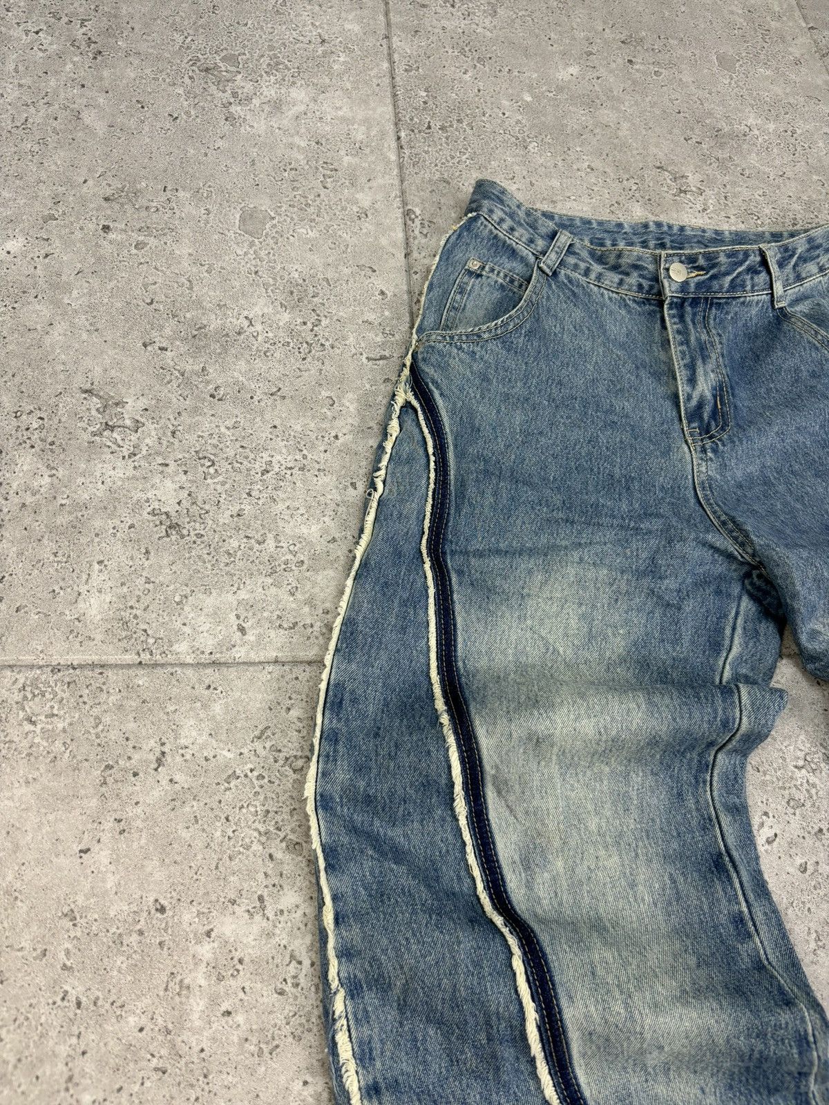 If Six Was Nine × Japanese Brand × Vintage 2000s Vintage Y2K Denim Flared Baggy Pants Distressed Hype Size US 32 / EU 48 - 6 Thumbnail