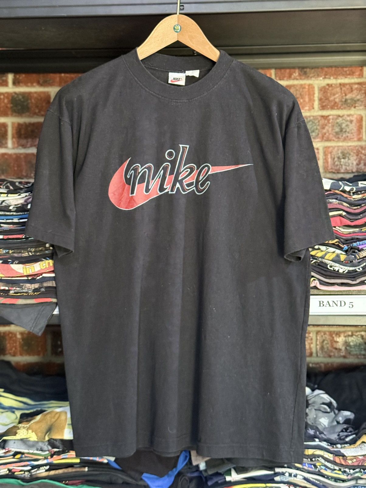 Nike × Vintage Vintage 90s Nike Swoosh Sportwear Faded Tee Size US L / EU 52-54 / 3 - 1 Thumbnail
