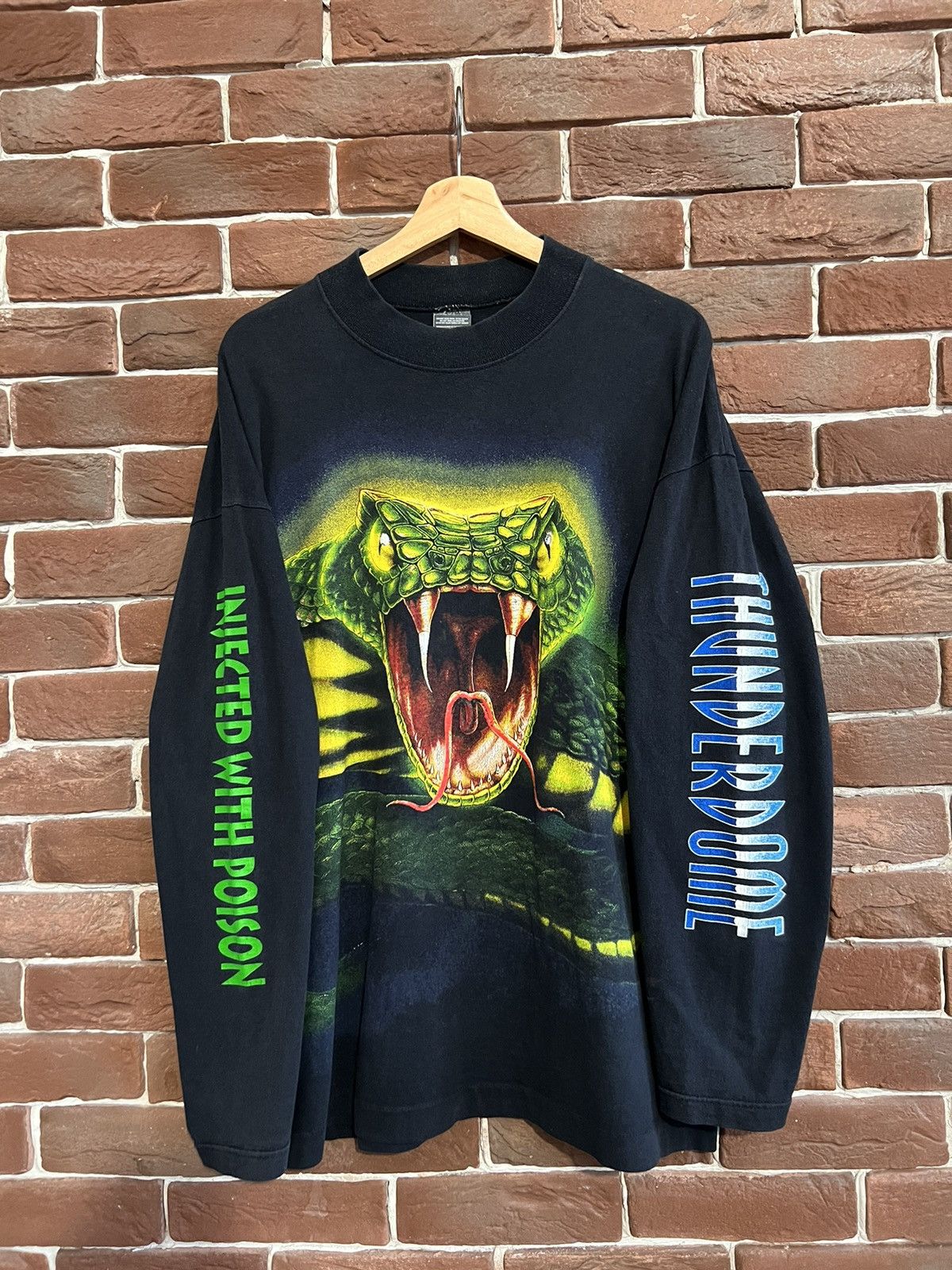 image of Band Tees x Thunderdome Vintage Grail Thunderdome Wizard Gabber Band Tshirt 90's in Black (Size XL)