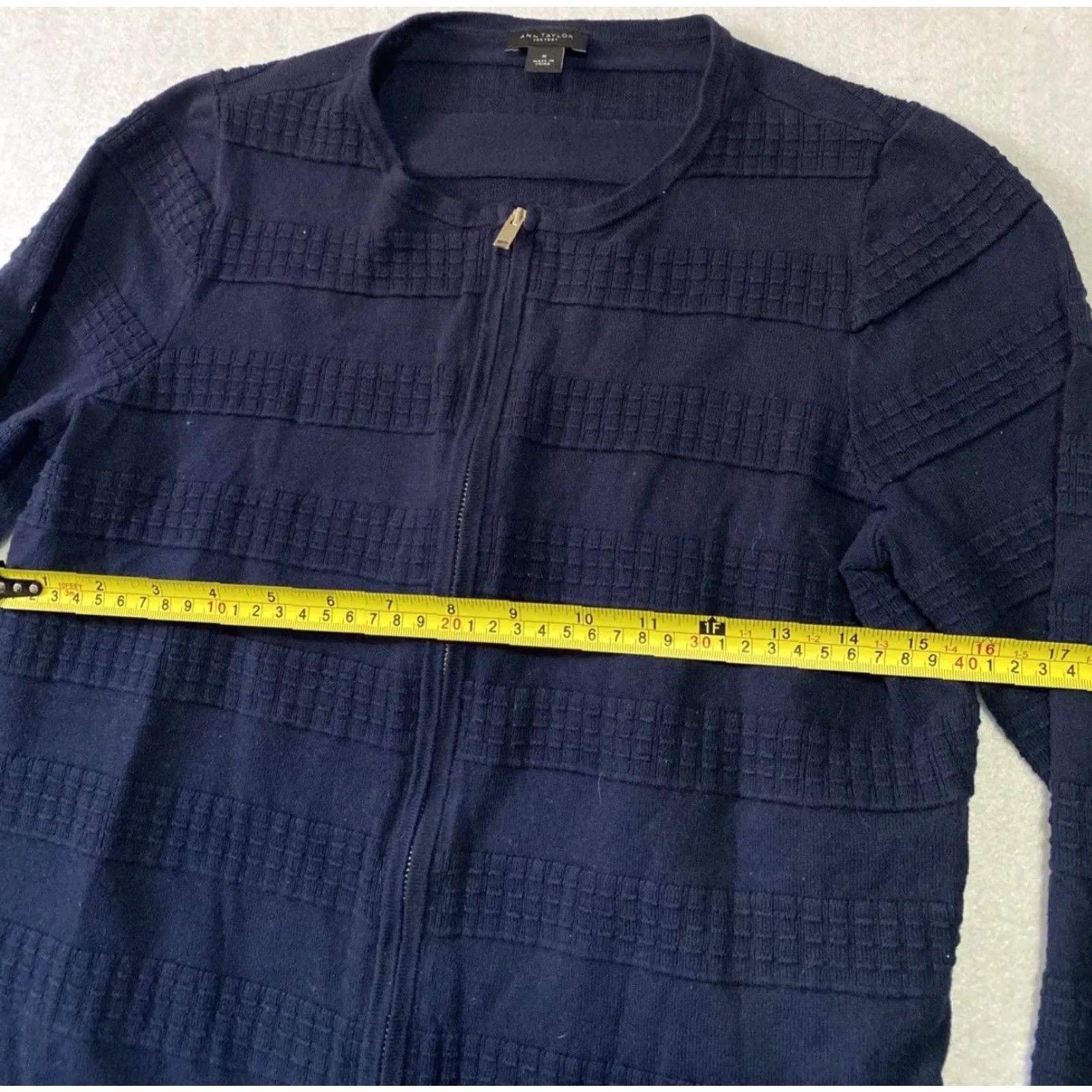 Ann Taylor Ann Taylor Loft Cardigan Women M Dark Blue Cotton Lightweight Cardigan Mens? Size M / US 6-8 / IT 42-44 - 5 Thumbnail
