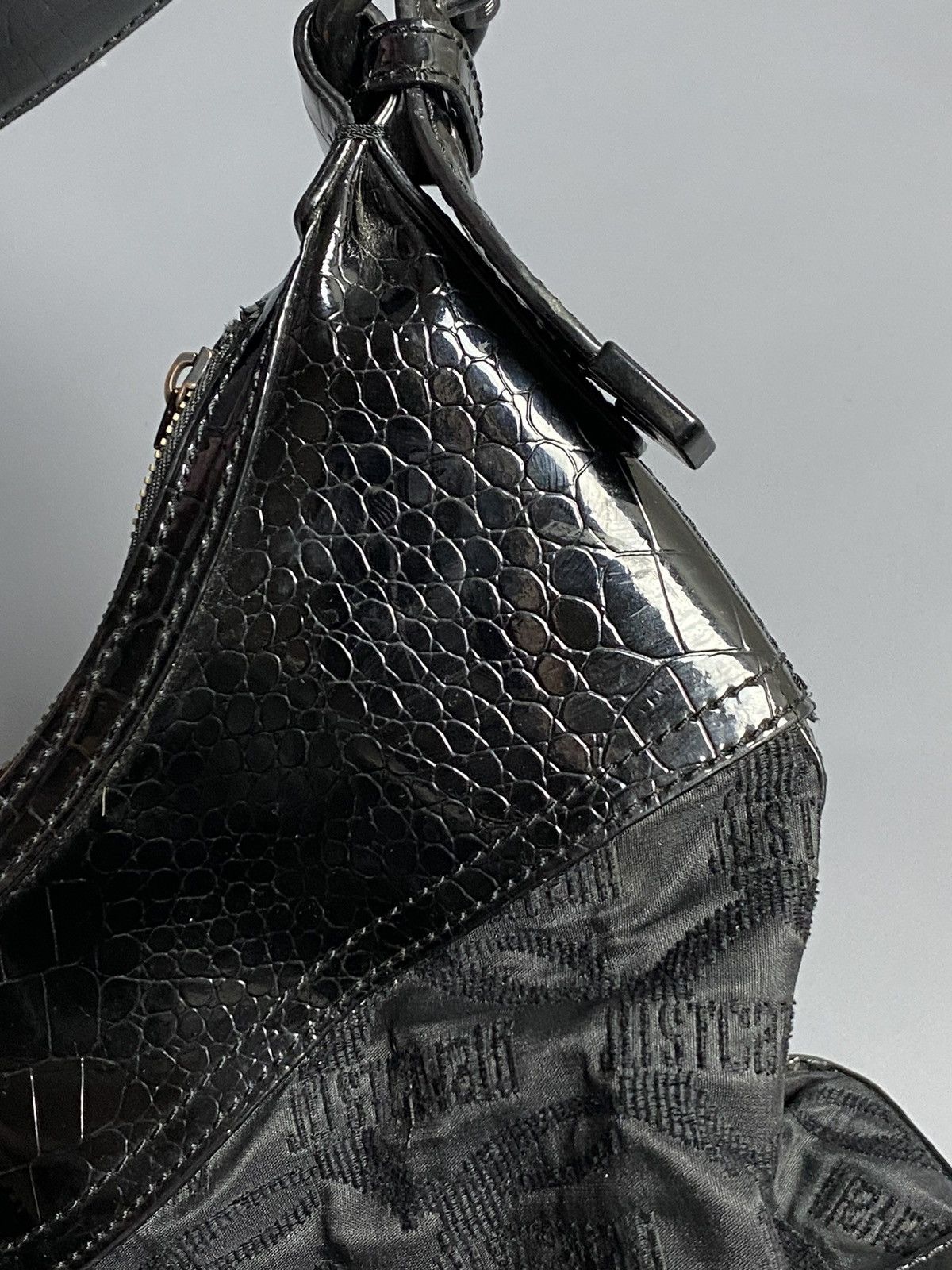 Just Cavalli Just Cavalli Shoulder Bag Black Monogram Leather trim Detail Size ONE SIZE - 7 Thumbnail