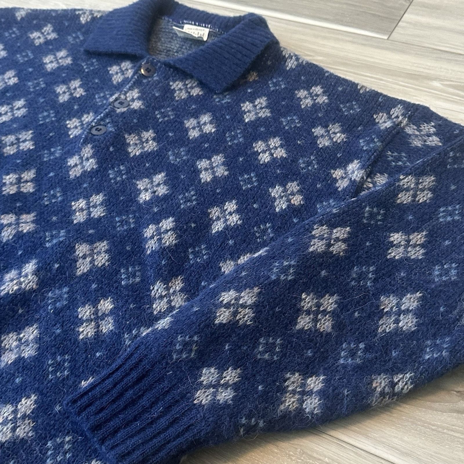 Vintage VTG Hilda Ltd Mens Sweater Wool Iceland Size XL Blue Fair Size US L / EU 52-54 / 3 - 2 Thumbnail