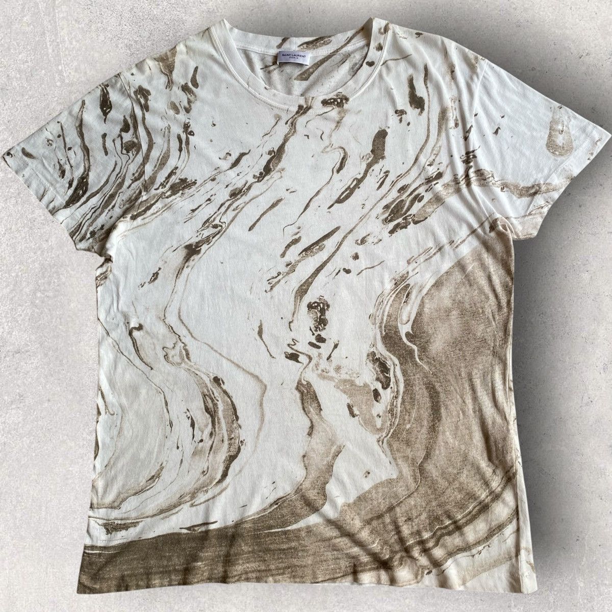 Saint Laurent Paris SS16 “Surf Sound” Marble T Shirt By Hedi Slimane Size US L / EU 52-54 / 3 - 1 Thumbnail