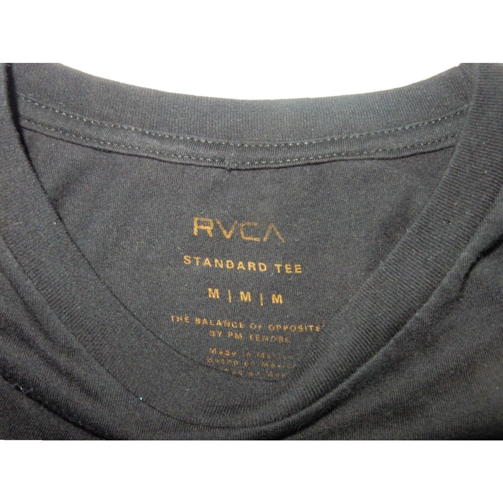RVCA RVCA Short Sleeve T Shirt Black Medium Mens Size US M / EU 48-50 / 2 - 3 Thumbnail
