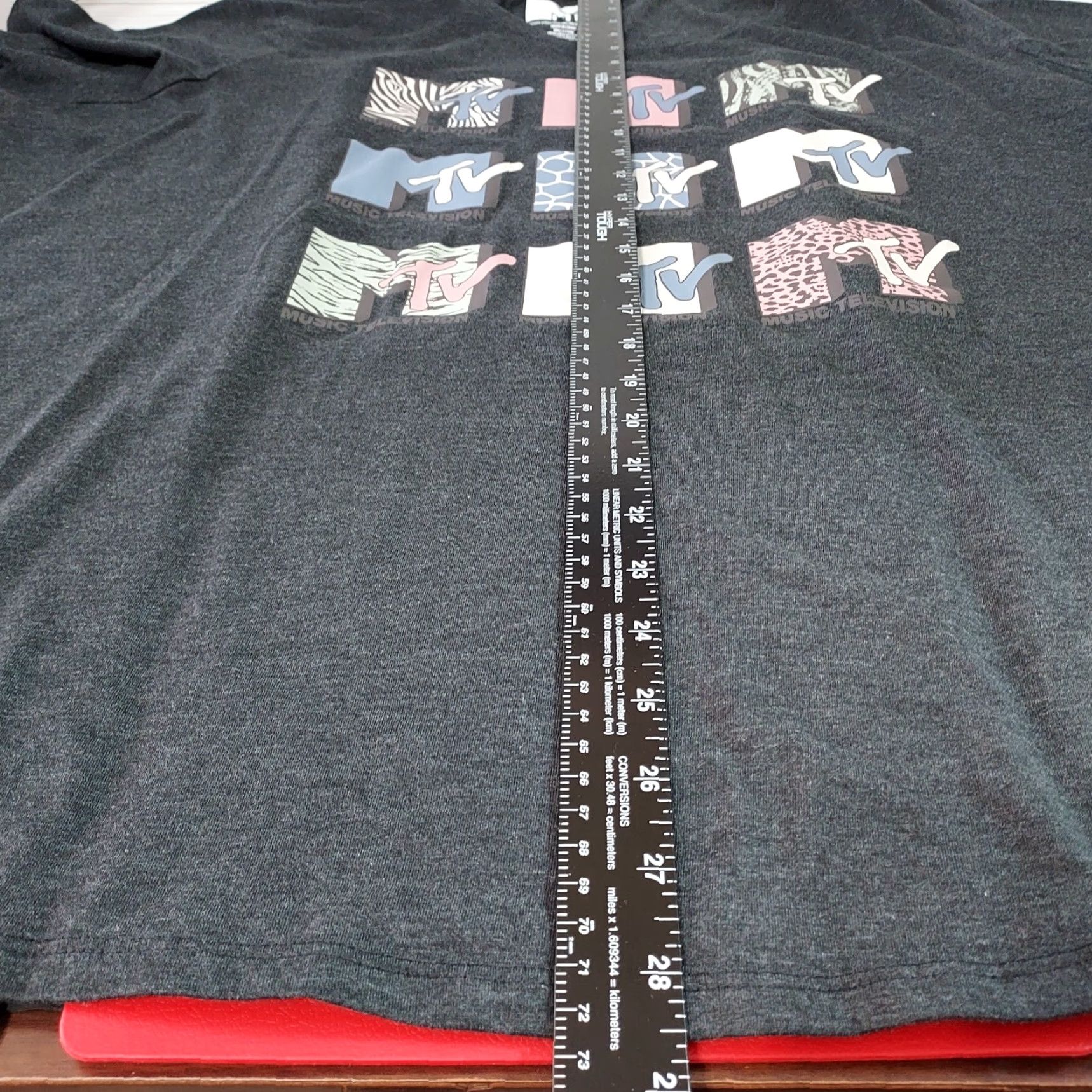 Etro MTV Shirt Womens 3XL Charcoal Gray Retro Music Television Ladies T-Shirt Cap Sleeve Short Sleeve Womens Size XXL / US 16-18 / IT 52-54 - 5 Thumbnail