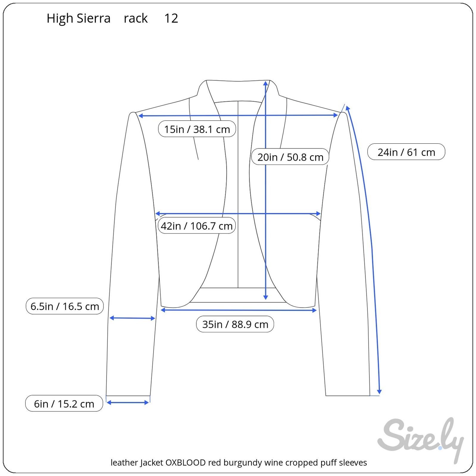 High Sierra leather Jacket OXBLOOD red burgundy wine cropped puff sleeve Size XL / US 12-14 / IT 48-50 - 2 Thumbnail