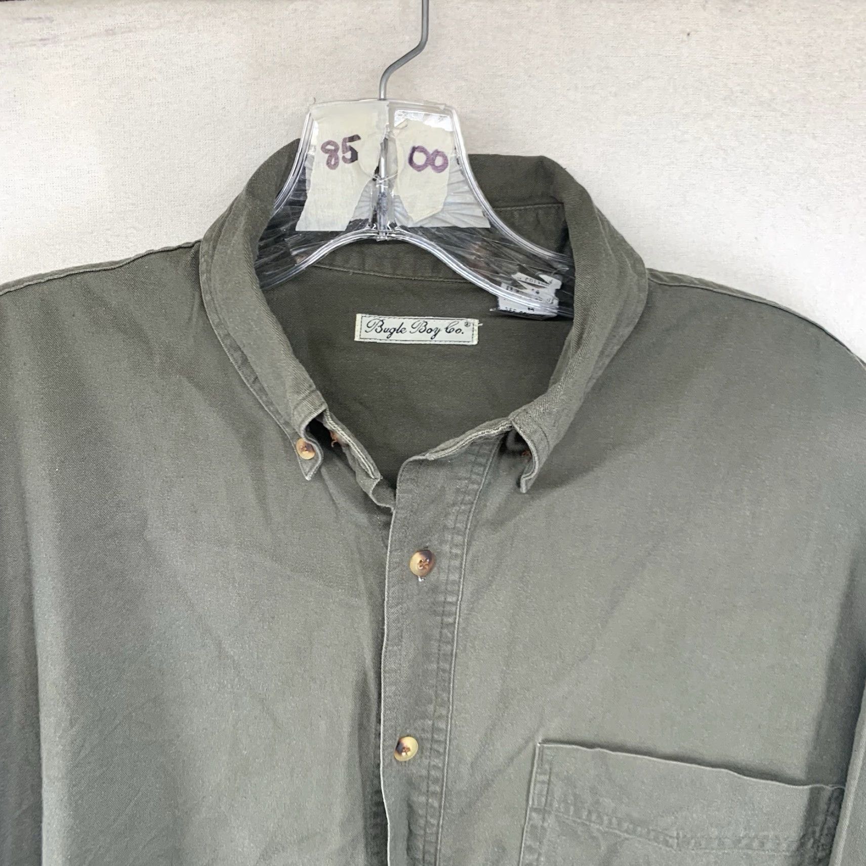 Bugle Boy VINTAGE Bugle Boy Men 90s Long Sleeve Cotton Shirt Adult Medium Olive Green Casual Size US M / EU 48-50 / 2 - 5 Thumbnail