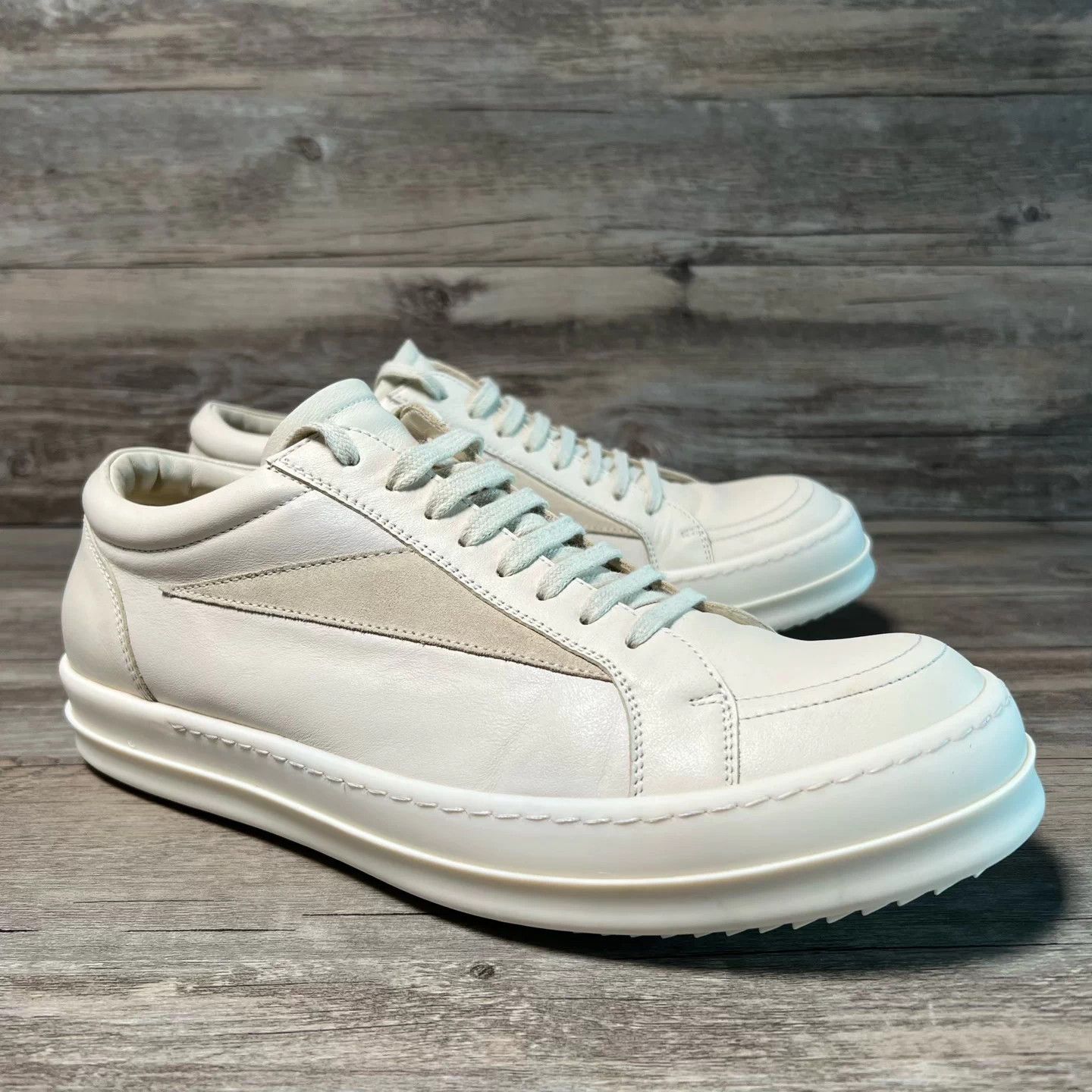Rick Owens Rick Owens RO Milk White Low Top Leather Sneaker Size US 10 / EU 43 - 2 Thumbnail