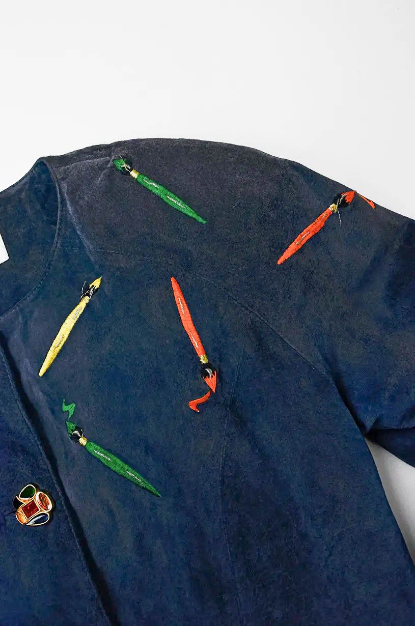 Vintage DINO’Z Embroidered Leather Jacket – Size 36 Size XS / US 0-2 / IT 36-38 - 9 Thumbnail