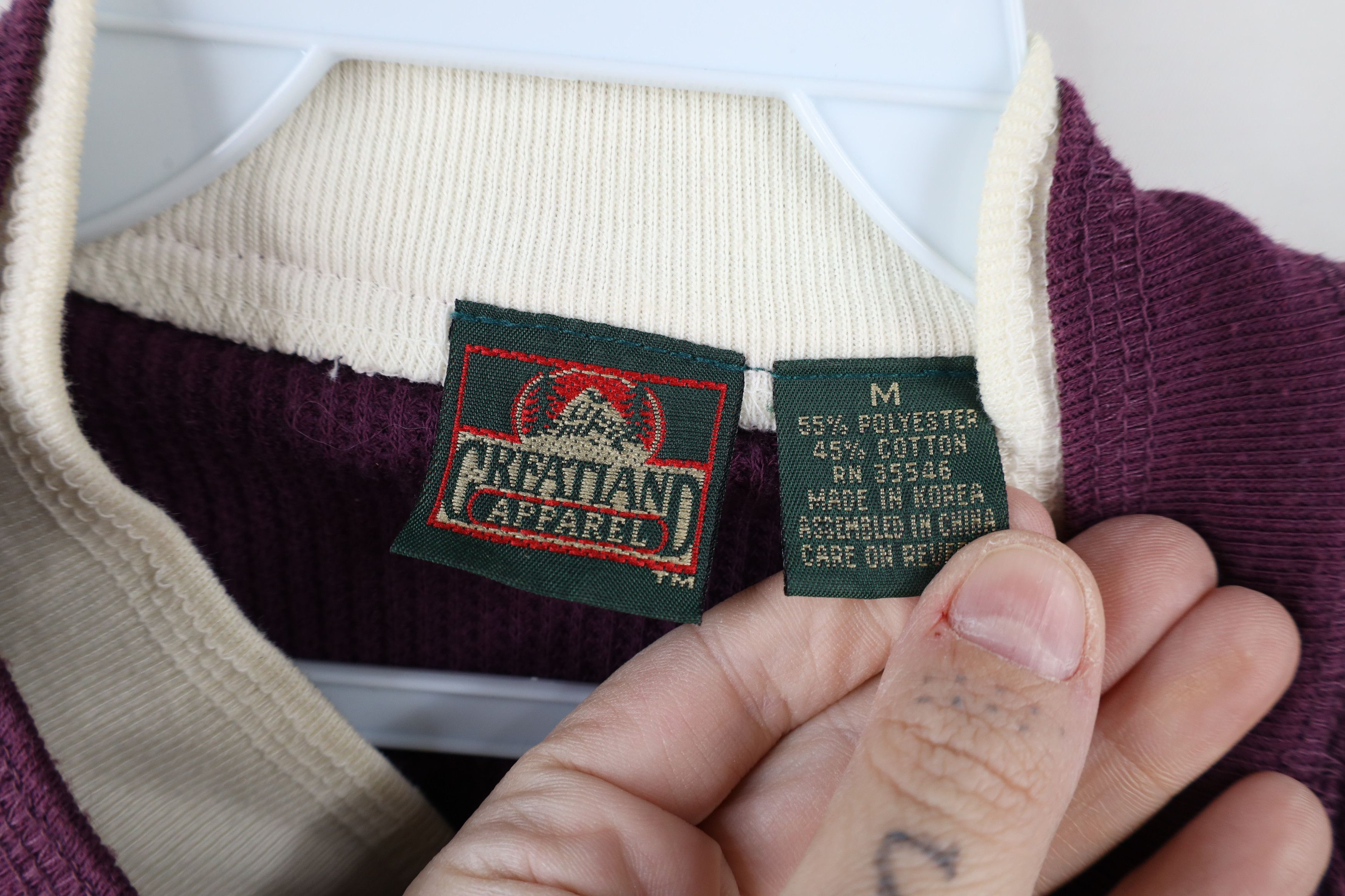 Vintage Vintage 90s Streetwear Layered Thermal Waffle Knit T-Shirt Size M / US 6-8 / IT 42-44 - 6 Thumbnail