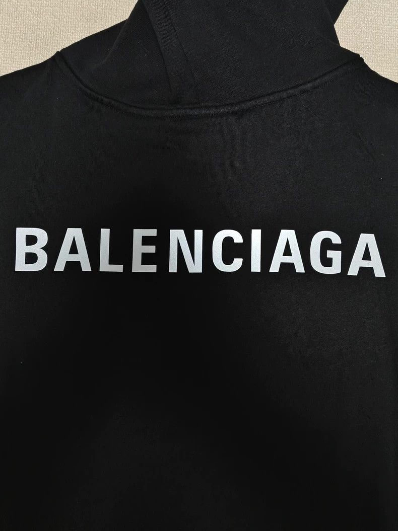 Balenciaga Balenciaga 24ss Black 3M Laser Logo Hoodie-2506 Size US M / EU 48-50 / 2 - 3 Thumbnail