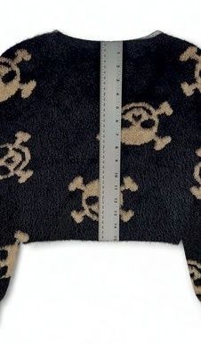 Shein SHEIN Eyelash Knit Skull Jacquard Cropped Pullover Boxy L Size L / US 10 / IT 46 - 6 Thumbnail