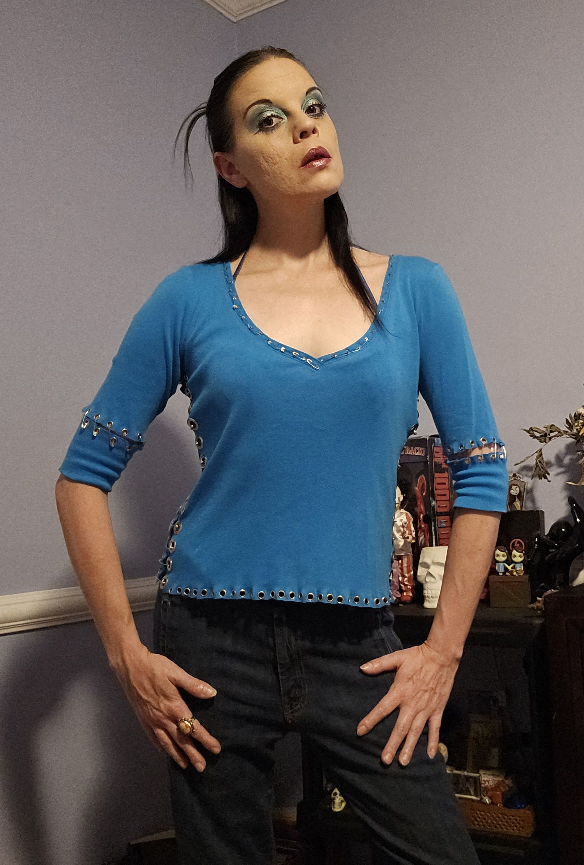 other-upcycled-blue-safety-pin-shirt-m-grailed