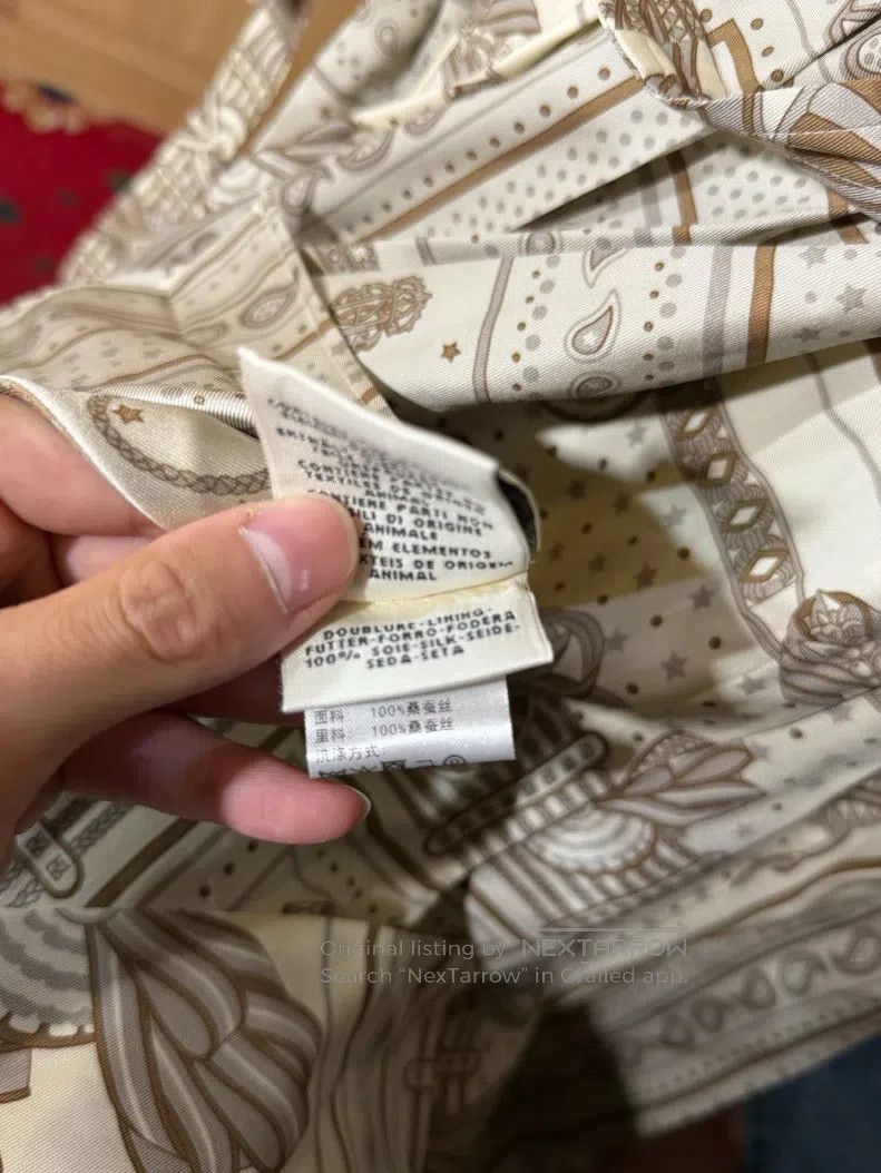 Hermes Hermes Long-sleeve dress in beige and brown color, retro f Size XS / US 0-2 / IT 36-38 - 5 Thumbnail