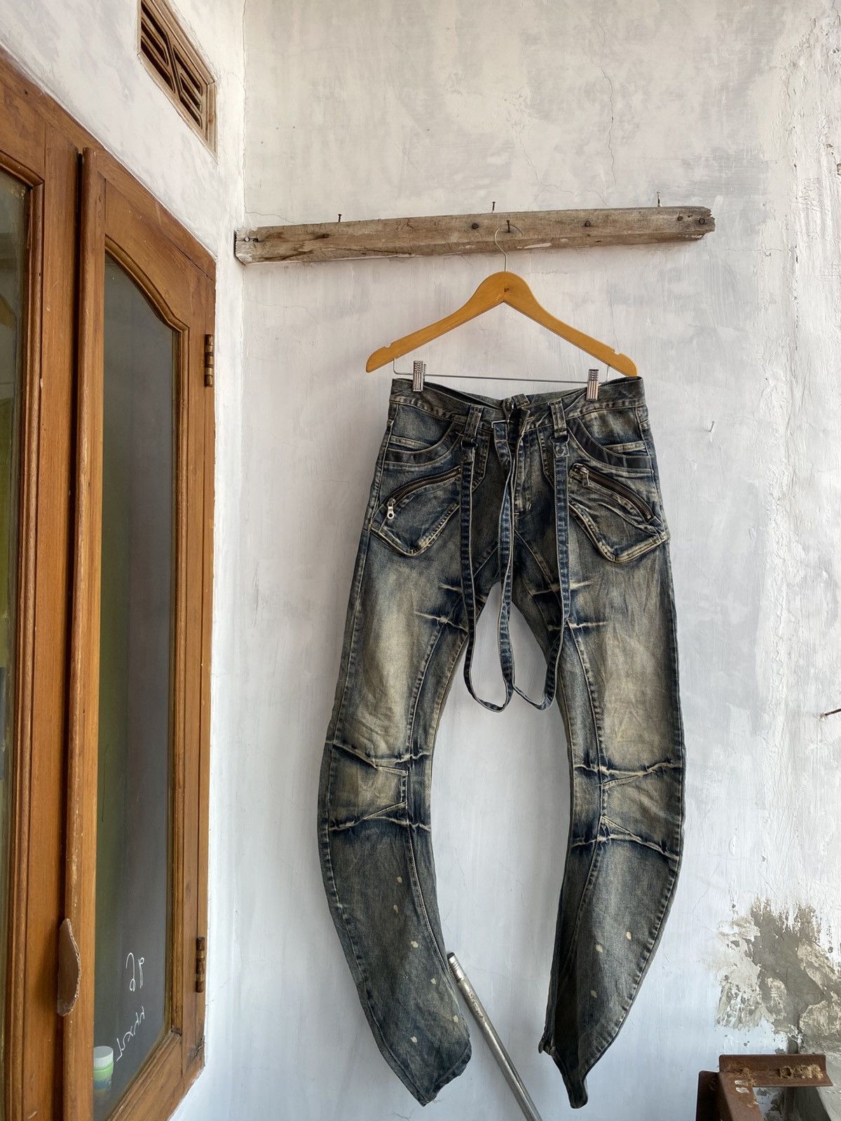 PPFM curved splatter paint denim washed Size US 32 / EU 48 - 1 Thumbnail