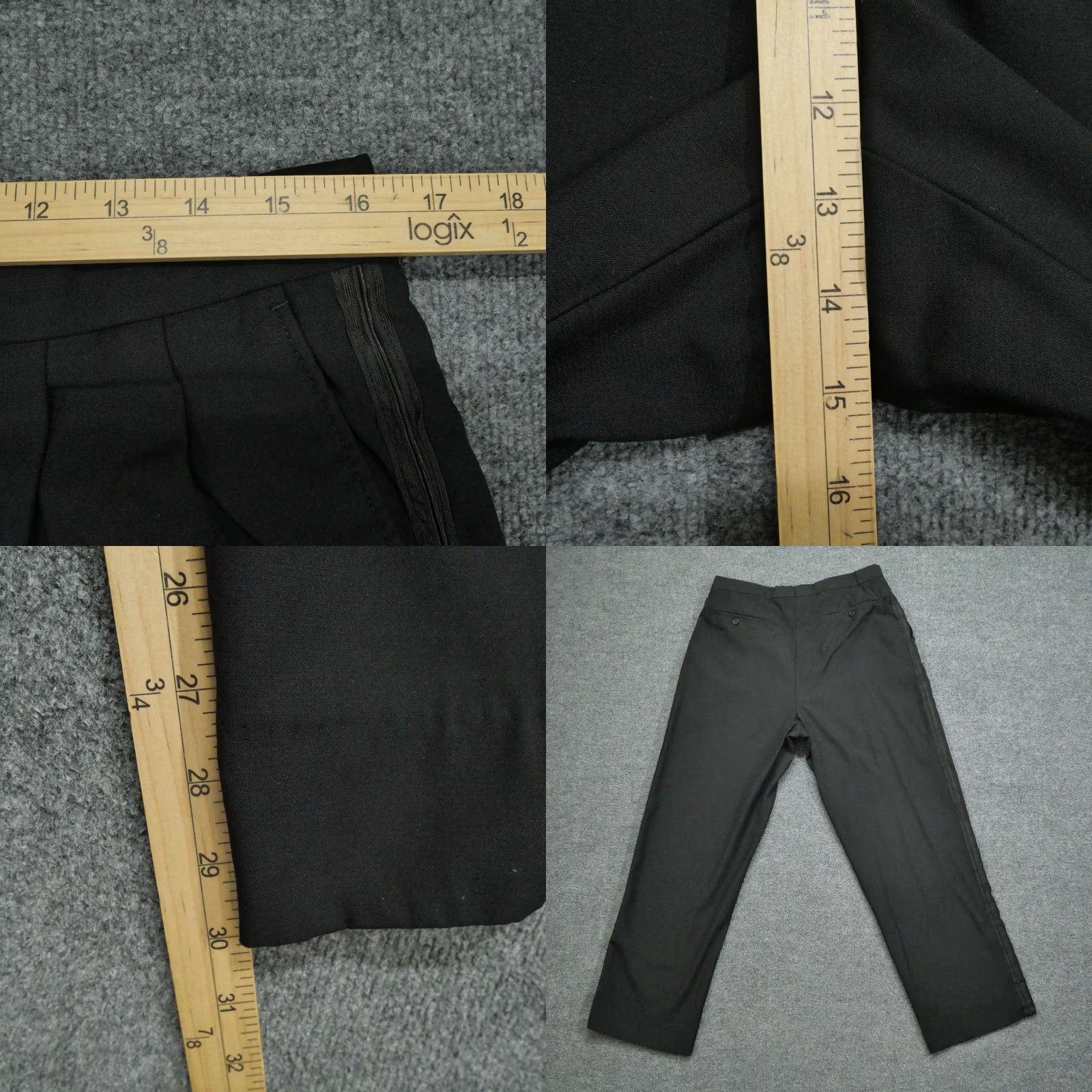 Vintage VINTAGE Zanieri Pants Mens 32x30 Black Dress Slacks Wool Straight Classic Front Pleated 30 In Inseam Mens Regular Size 32 Black Dress Pants Size US 32 / EU 48 - 8 Thumbnail