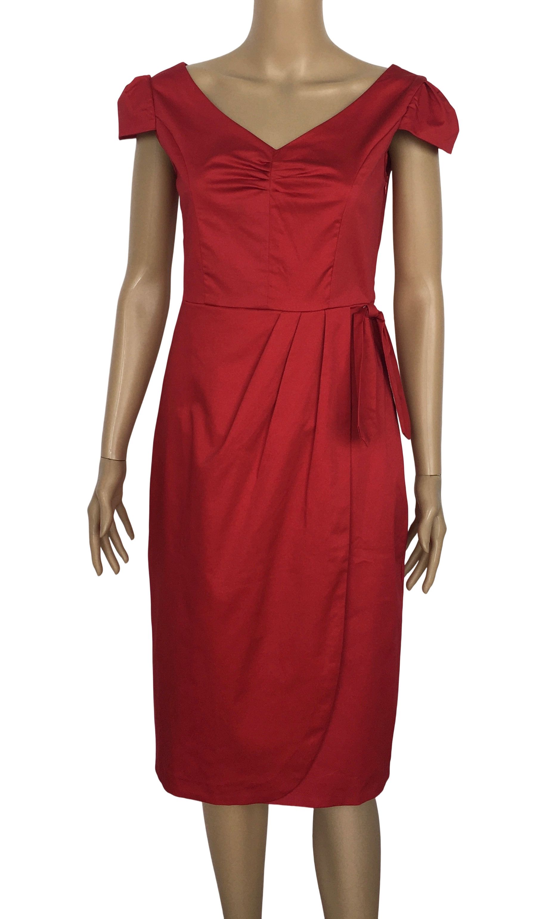 Other Red Vintage Style Pencil Dress Size L / US 10 / IT 46 - 1 Thumbnail