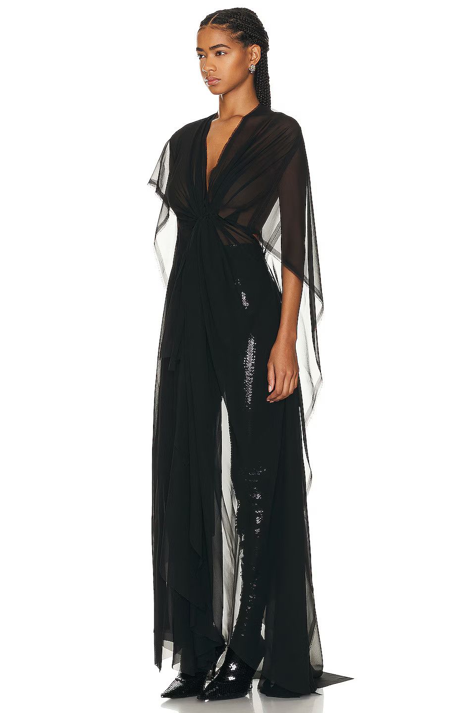 Balenciaga o1bcso1str1124 Fabric Cut Dress in Black Size M / US 6-8 / IT 42-44 - 4 Thumbnail
