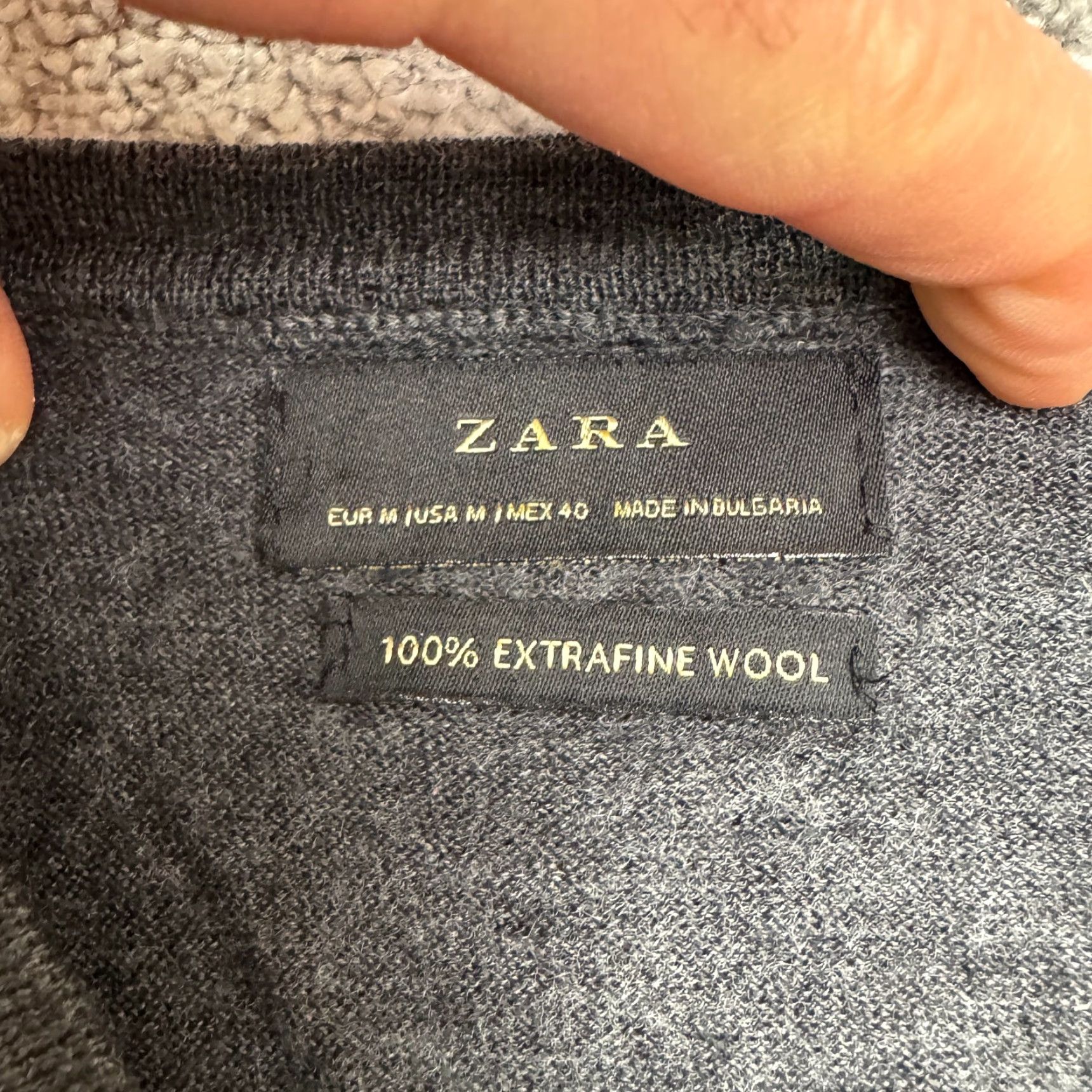 Zara VINTAGE? No — Zara Mens Wool V-Neck Pullover Sweater M Gray Knit Classic Regular Fit Casual Office Size US M / EU 48-50 / 2 - 4 Thumbnail