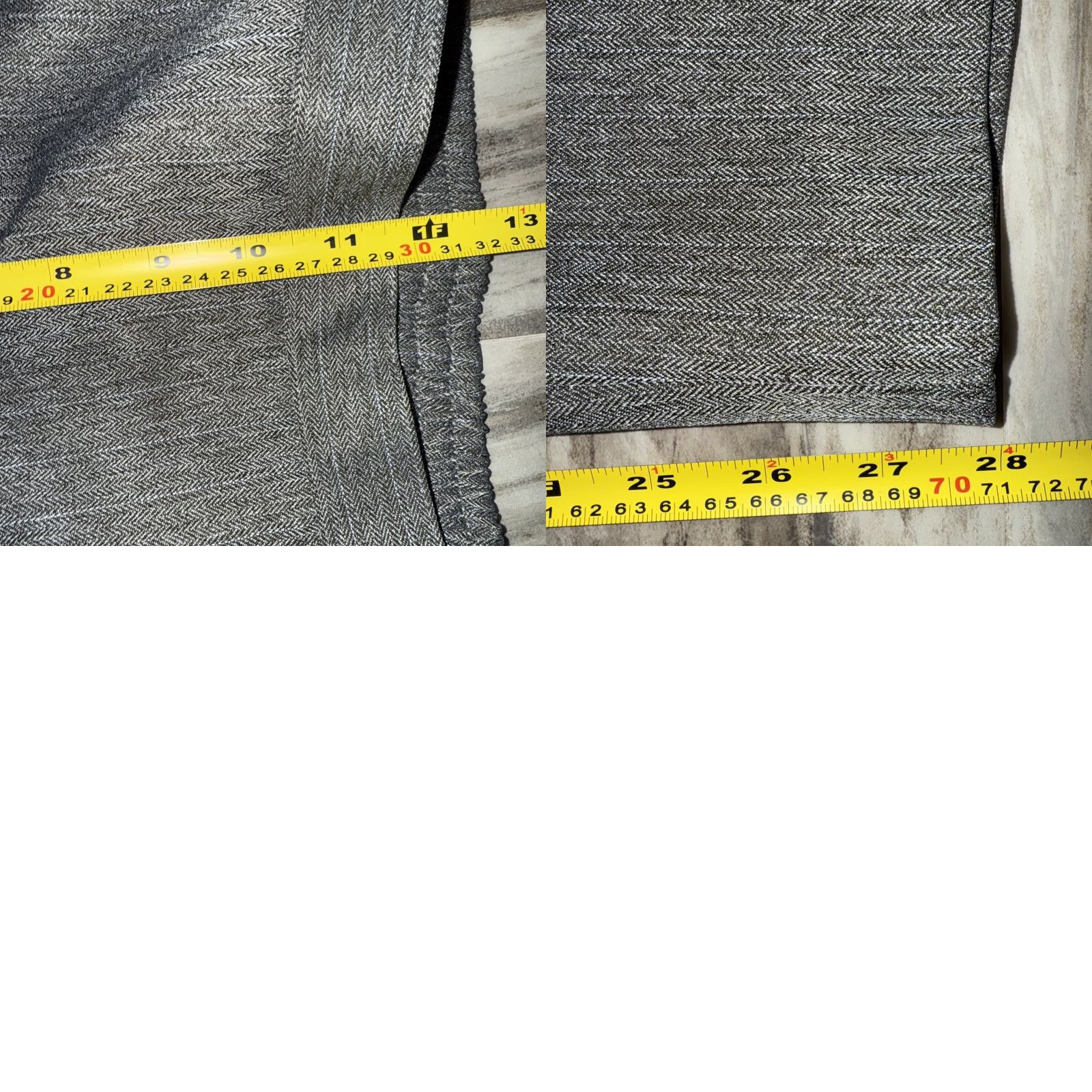 Vintage ALFRED DUNNER Dress Pants Gray Herringbone Pull-On Women Size 16 Elastic Waist Straight Leg Regular Fit 28in Inseam Size 24" / US 00 / IT 34 - 8 Thumbnail