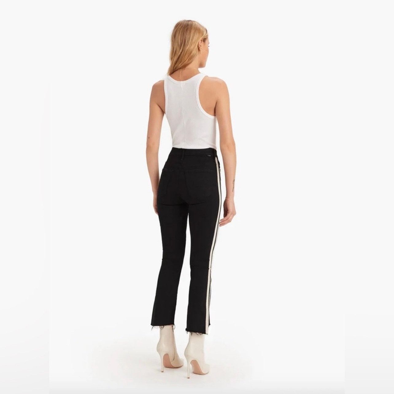 MOTHER Mother Insider Crop Step Fray jeans in Guilty Racer black Size 25" / US 0 / IT 36 - 5 Thumbnail