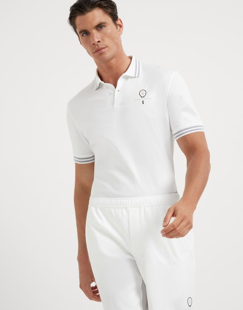 Brunello Cucinelli o1w1db10825 Cotton Tennis Polo Shirt in White Size US M / EU 48-50 / 2 - 4 Thumbnail