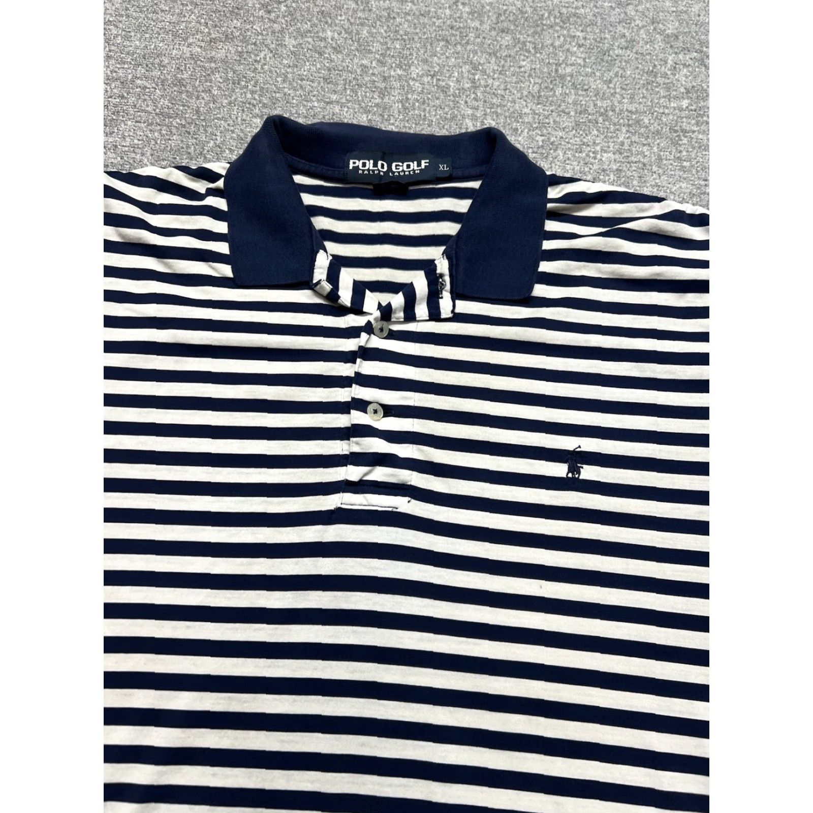 Ralph Lauren Polo Golf Ralph Lauren Mens XL Shirt Striped Blue Pony Fine Cotton Size US XL / EU 56 / 4 - 2 Thumbnail