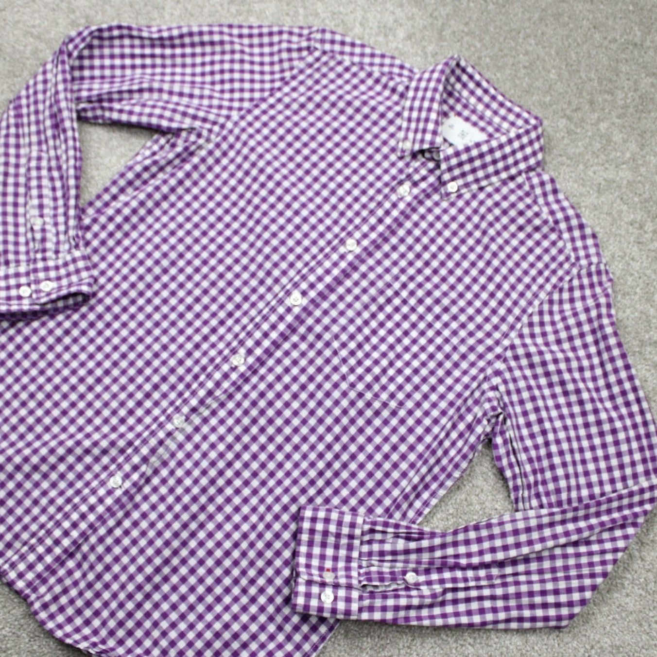 Vintage RVYC Shirt Mens Large Purple/White Gingham Cotton Long Sleeve Button Down Size US L / EU 52-54 / 3 - 4 Thumbnail
