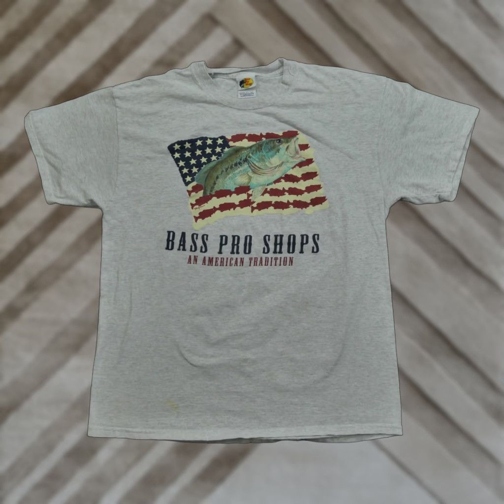 Bass Pro Shops VINTAGE Bass Pro Shop T Shirt Mens L Grey United States Fishing Y2K Size US L / EU 52-54 / 3 - 1 Thumbnail
