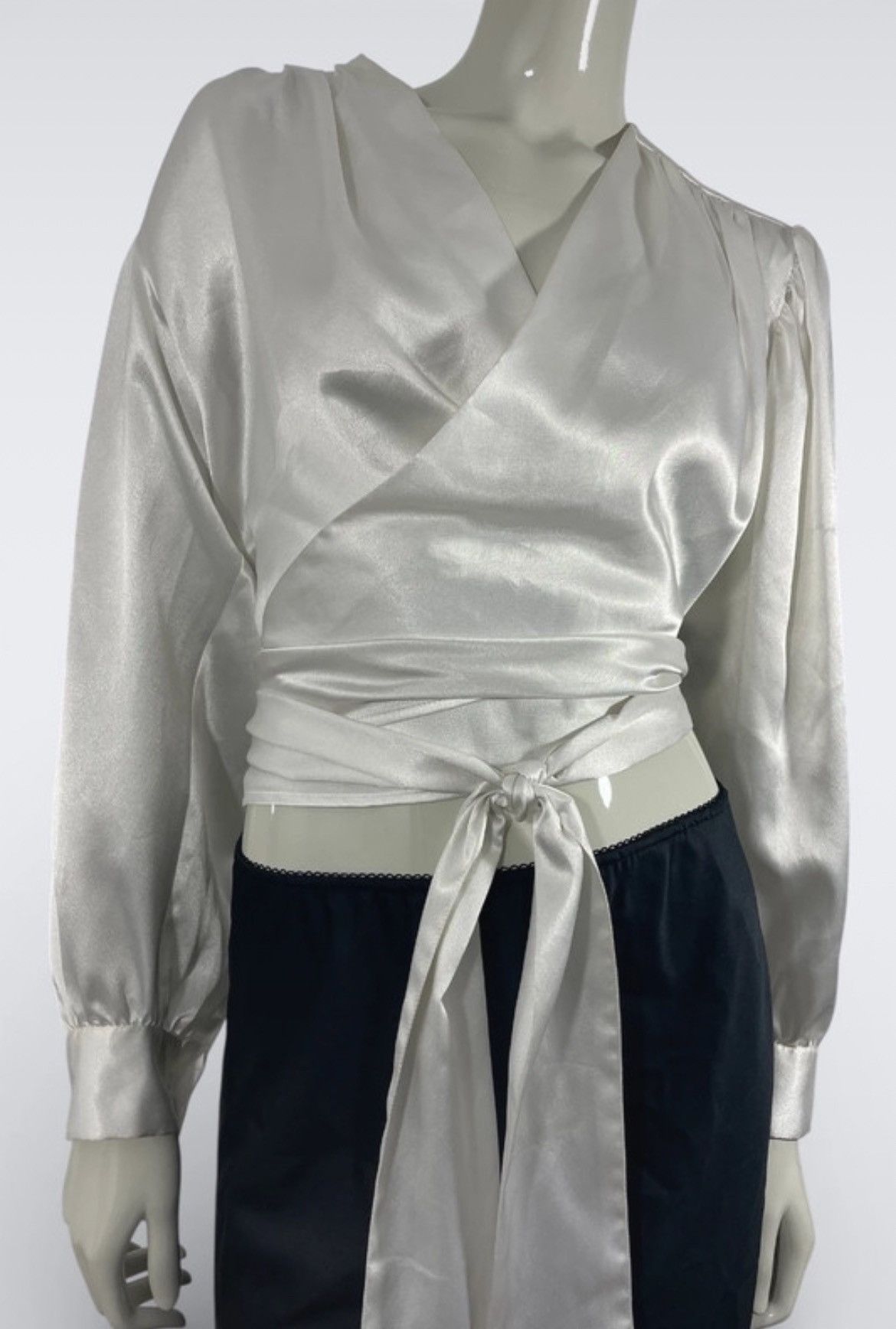 Yves Saint Laurent Satin Ivory Blouse by Yves Saint Laurent Size M / US 6-8 / IT 42-44 - 2 Thumbnail