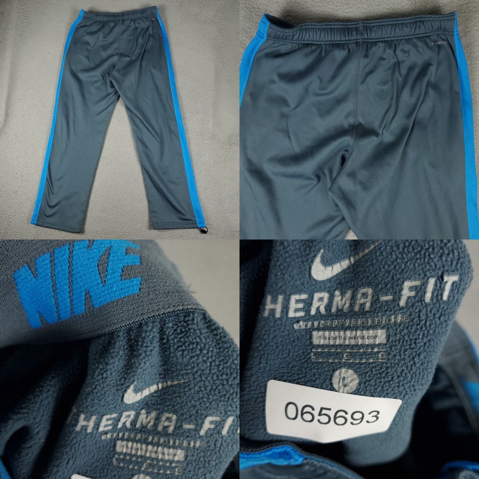 Nike Nike Pants Mens Large Blue Fleece Therma Fit Swoosh Joggers Sweatpants Size US 33 - 8 Thumbnail